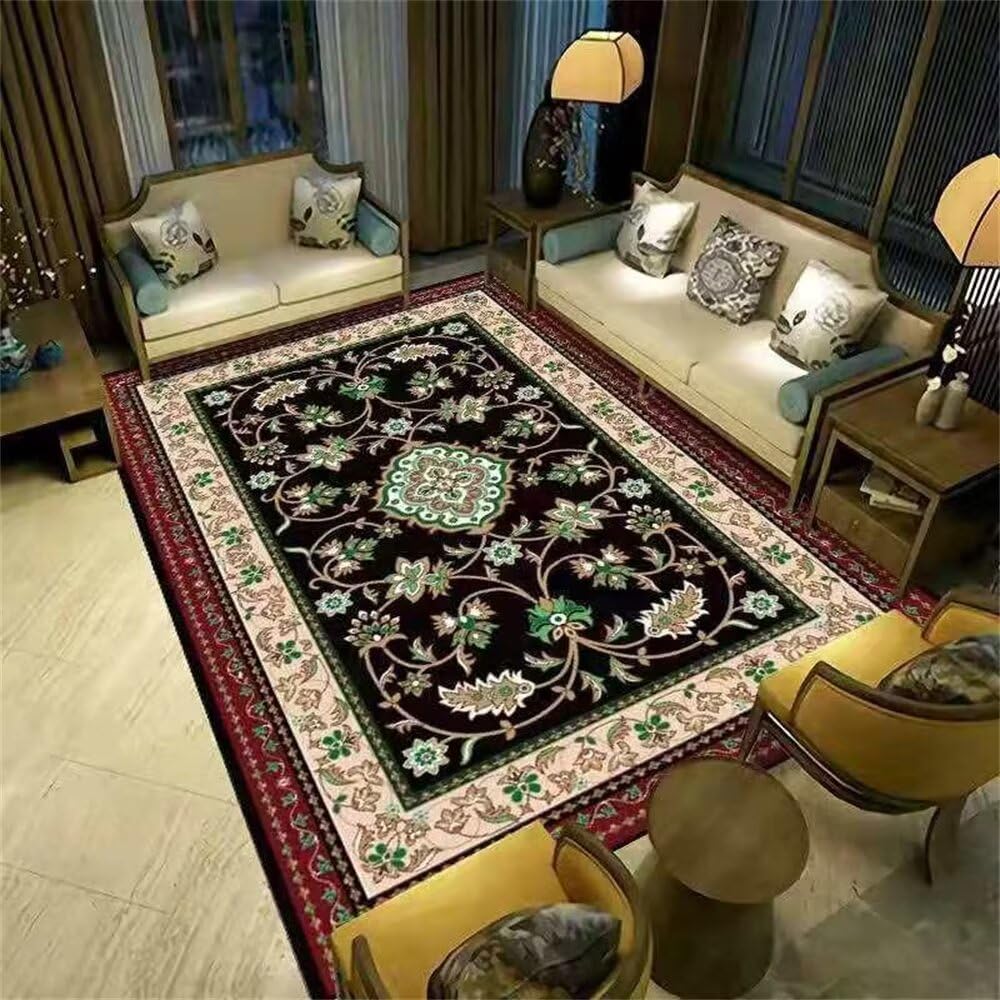 Tapis de chambre ado antidérapant et anti-salissure lavable pour salon floral 90x150cm