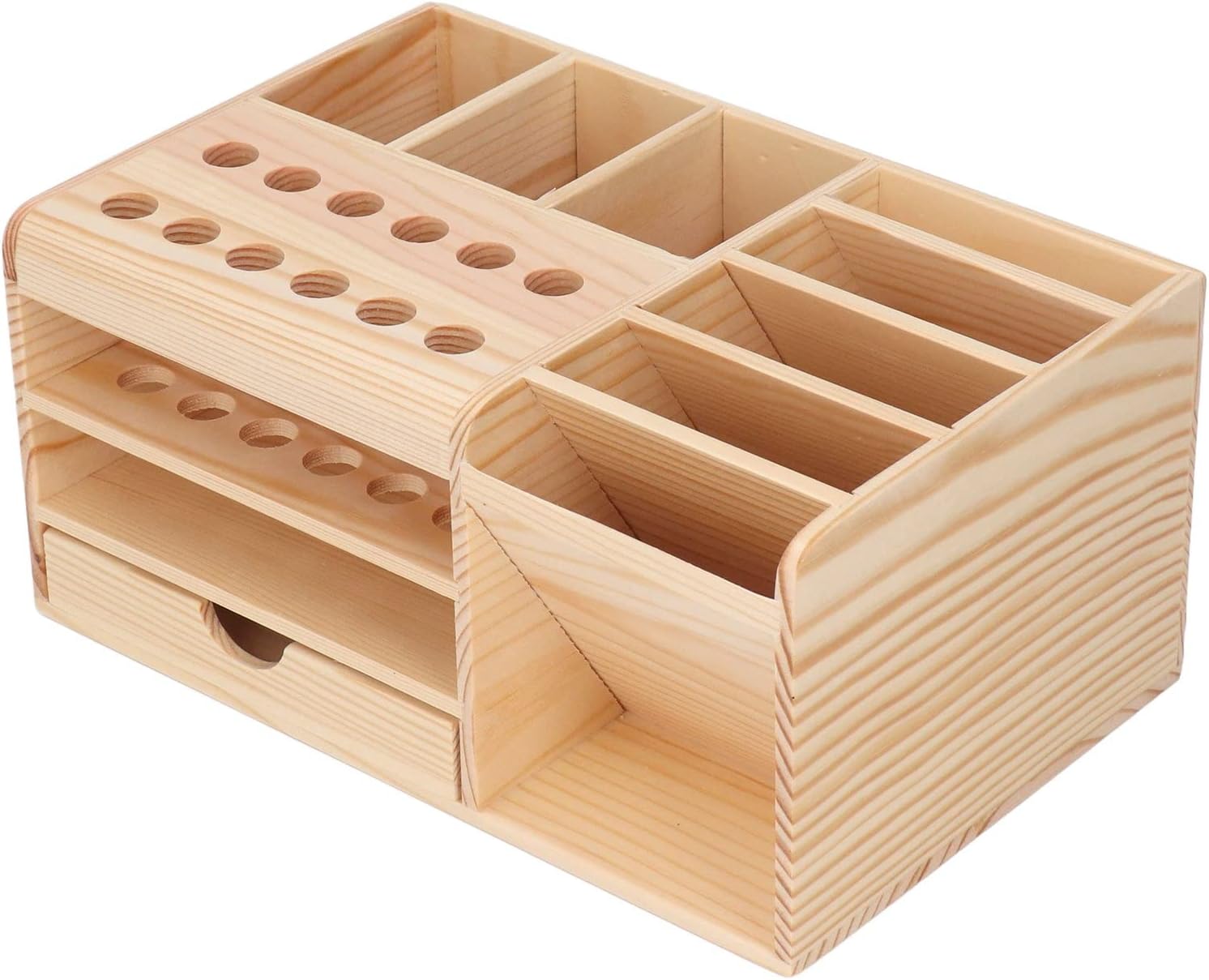 Fafeicy Mobile Phone Repair Tool Organizer Storage Box with Synthetic Wood Finish and Multi Compartments for Screwdrivers Maintenance Tools
