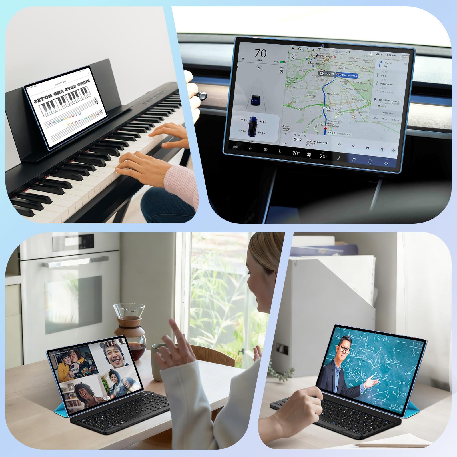 2026 Tablette 10 Pouces Android 15 Gemini AI, 30Go RAM + 128Go ROM (2To TF), Octa-Core 2,0GHz, 8000mAh, GMS & Widevine L1,GPS, WiFi 5G, BT 5.0,2 en 1 Tablette Tactile avec Clavier et Souris -Bleu