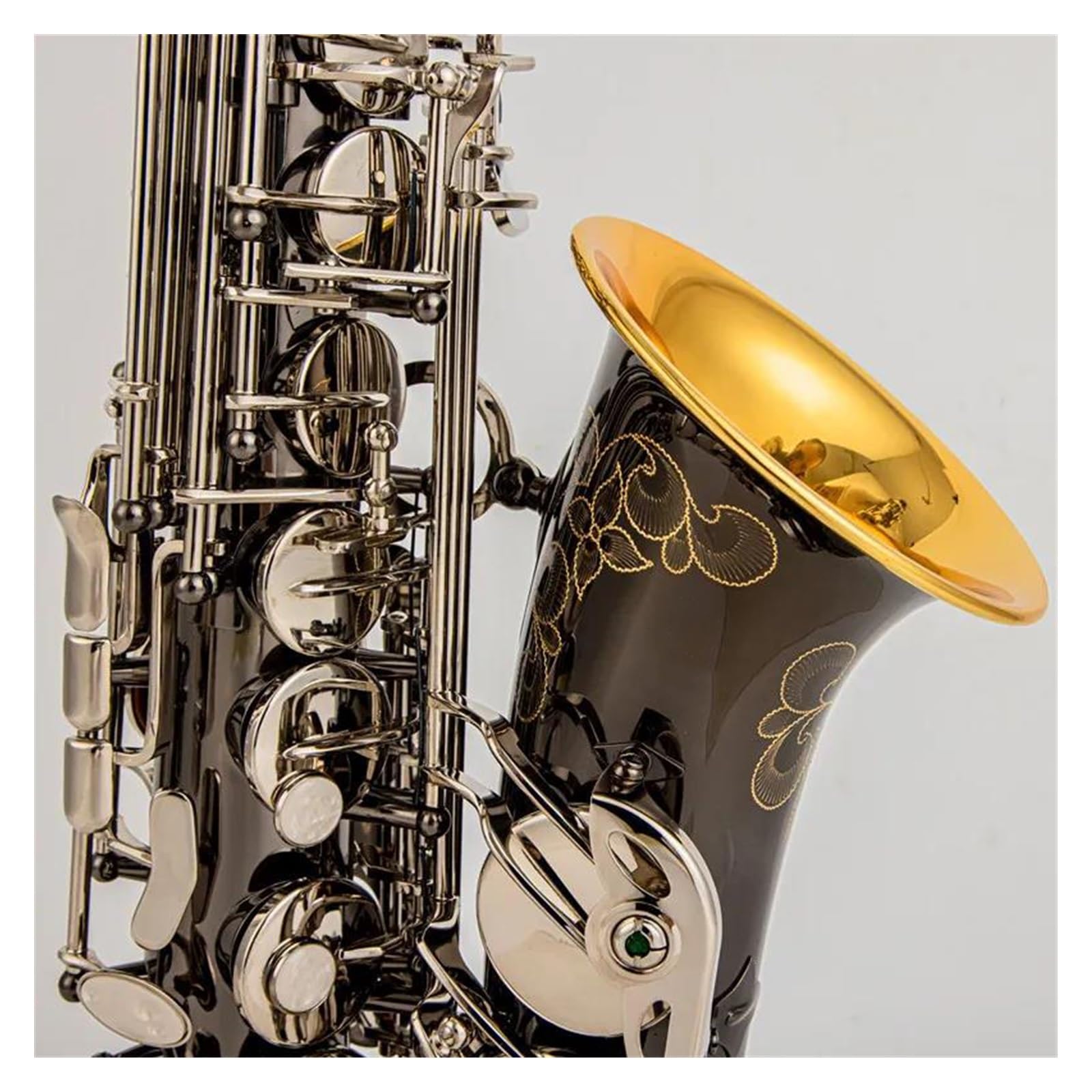 Professionale Sassofono Sassofono Contralto Nero in Lega di Nichel Argento Contralto Sax Strumento Musicale in Ottone con Custodia Bocchino (Color : 02)