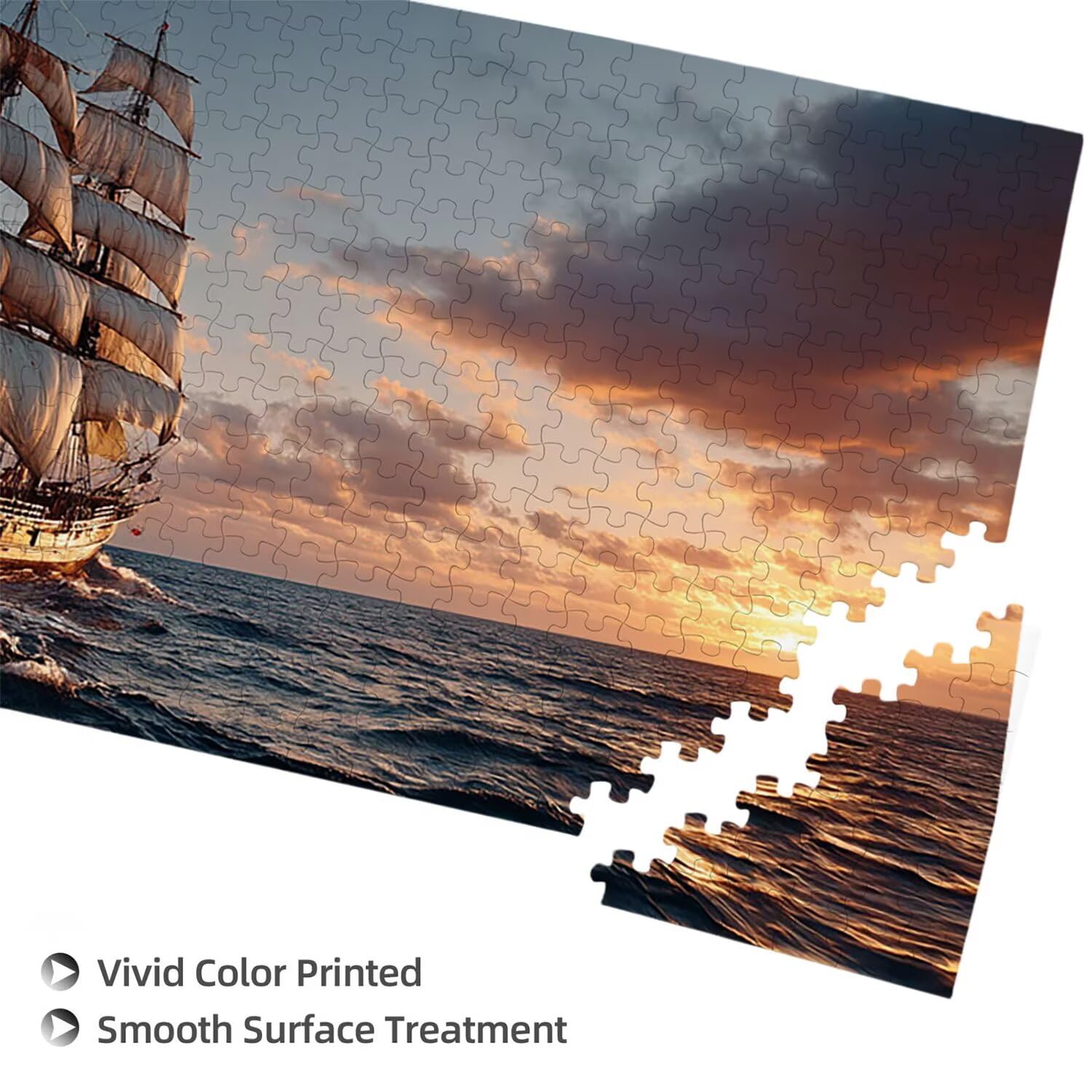 Puzzle para Adultos 1692 Piezas, Mar de Vela Puzzle, Difícil, Desafiante, Rompecabezas Encajan Perfectamente, Letras en la Parte Posterior, sin Polvo, Regalo para Personas Mayores (179x31cm) v-202