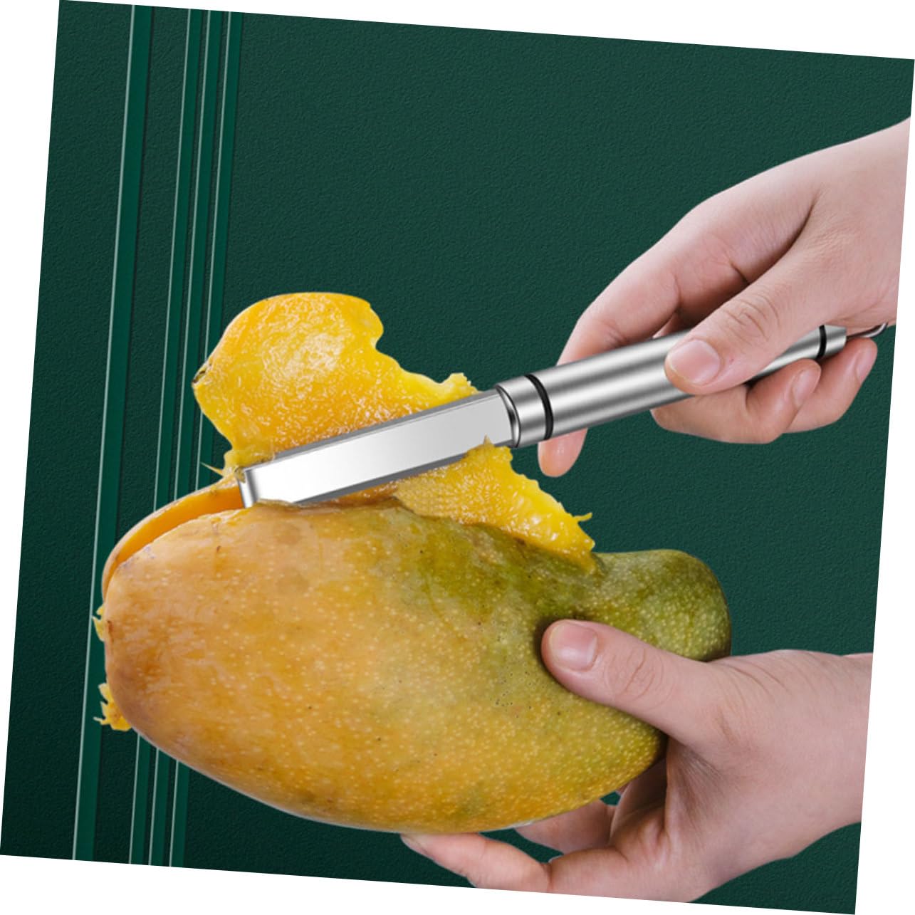 Cabilock 5 Piezas Descorazonador de Mangos Inoxidable Herramienta Multifuncional para Quitar Núcleos de Frutas Utensilio de Cocina Práctico y Duradero para Hogar