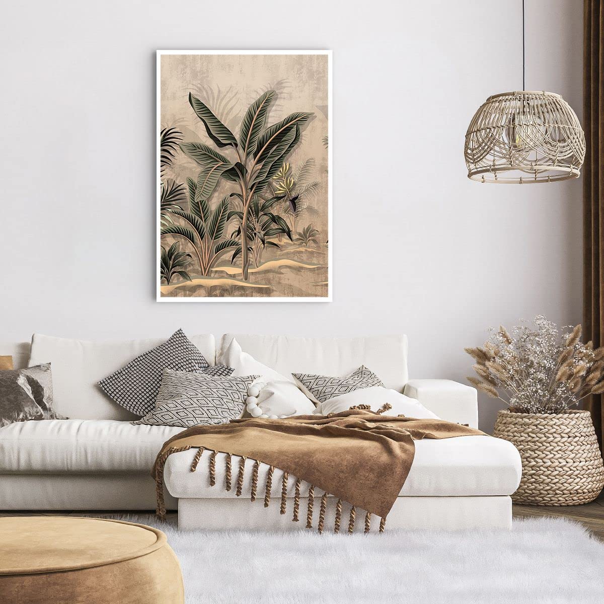 Affiche Decoration Murale Moderne Poster Cadre Noir 100x70cm Forêt vert