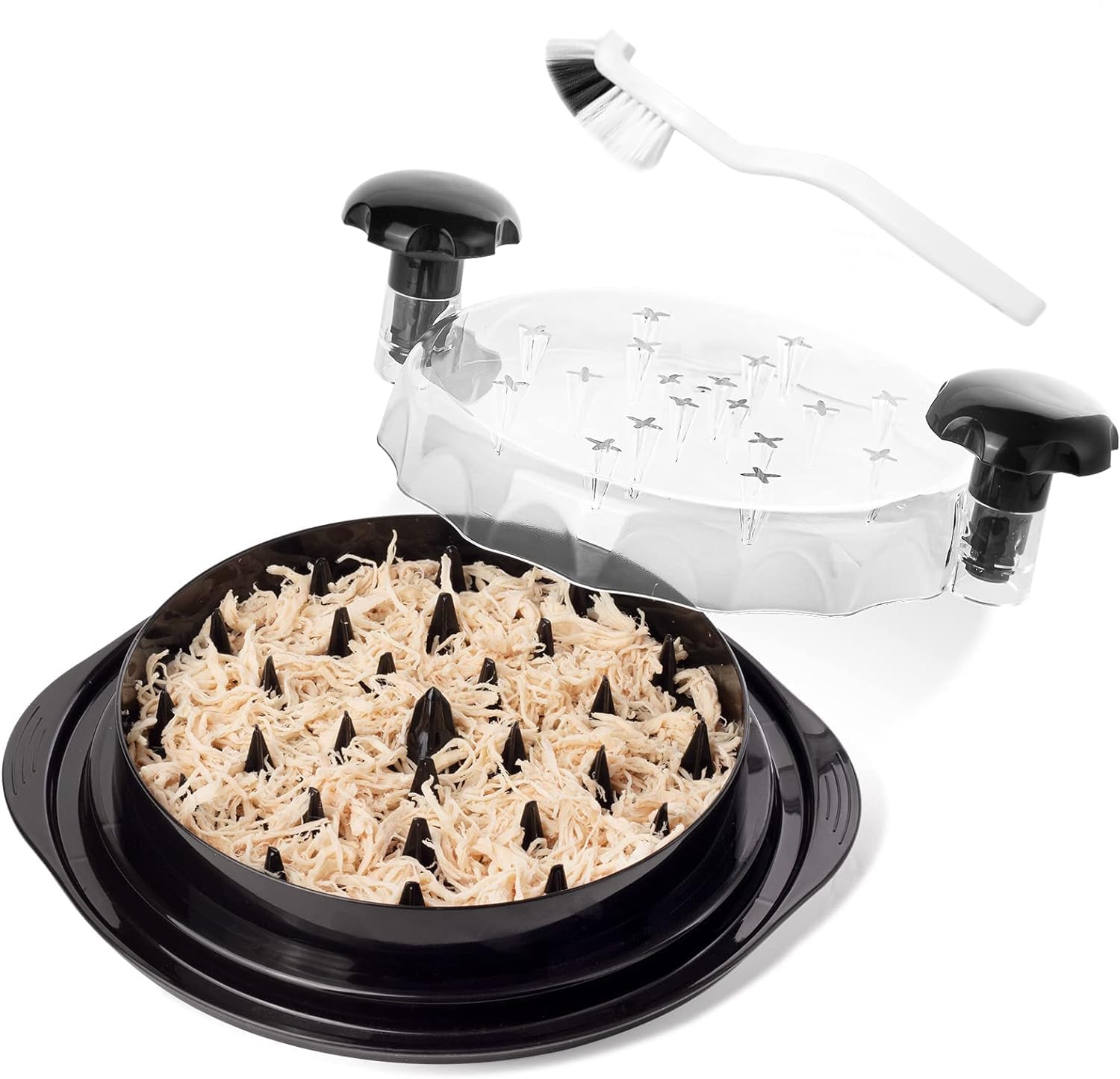 Chicken Shredder Large Chicken Breast Shredder With Cleaning Brush, Visible Meat Shredder Machine Kitchen Gadgets, Anti-Slip Strip Meat Tenderizer, Ergonomic Handle, Suitable for Beef & Chicken