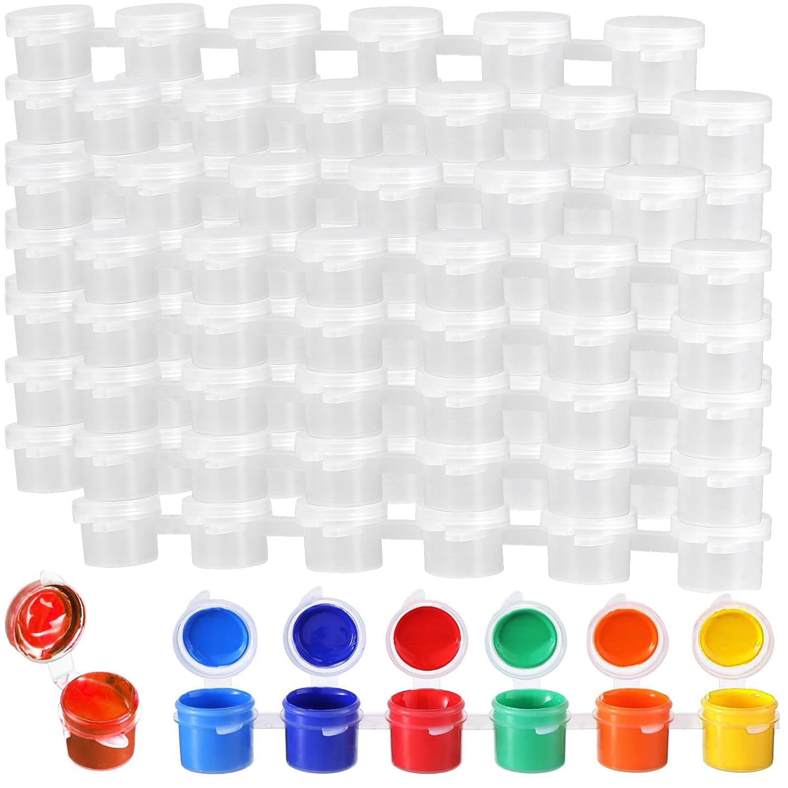 LEXININ 120 strisce di barattoli di vernice da 3 ml, 720 vasetti piccoli con coperchio, mini bicchieri vuoti per pittura e artigianato artistico, 2306106