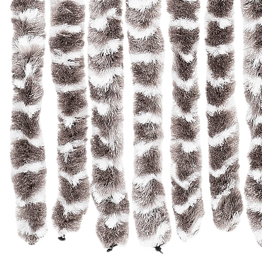 Hothingwell Zasłona przeciw muchom Chenille 90 x 200 cm Szarobrązowa