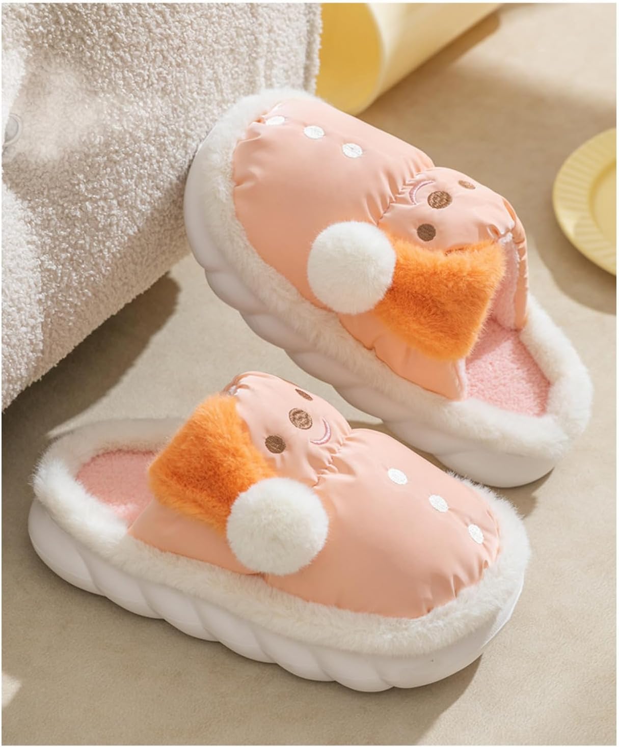 Winter home slippers Women's indoor anti-skid slippers Indoor comfortable warm plush slippers