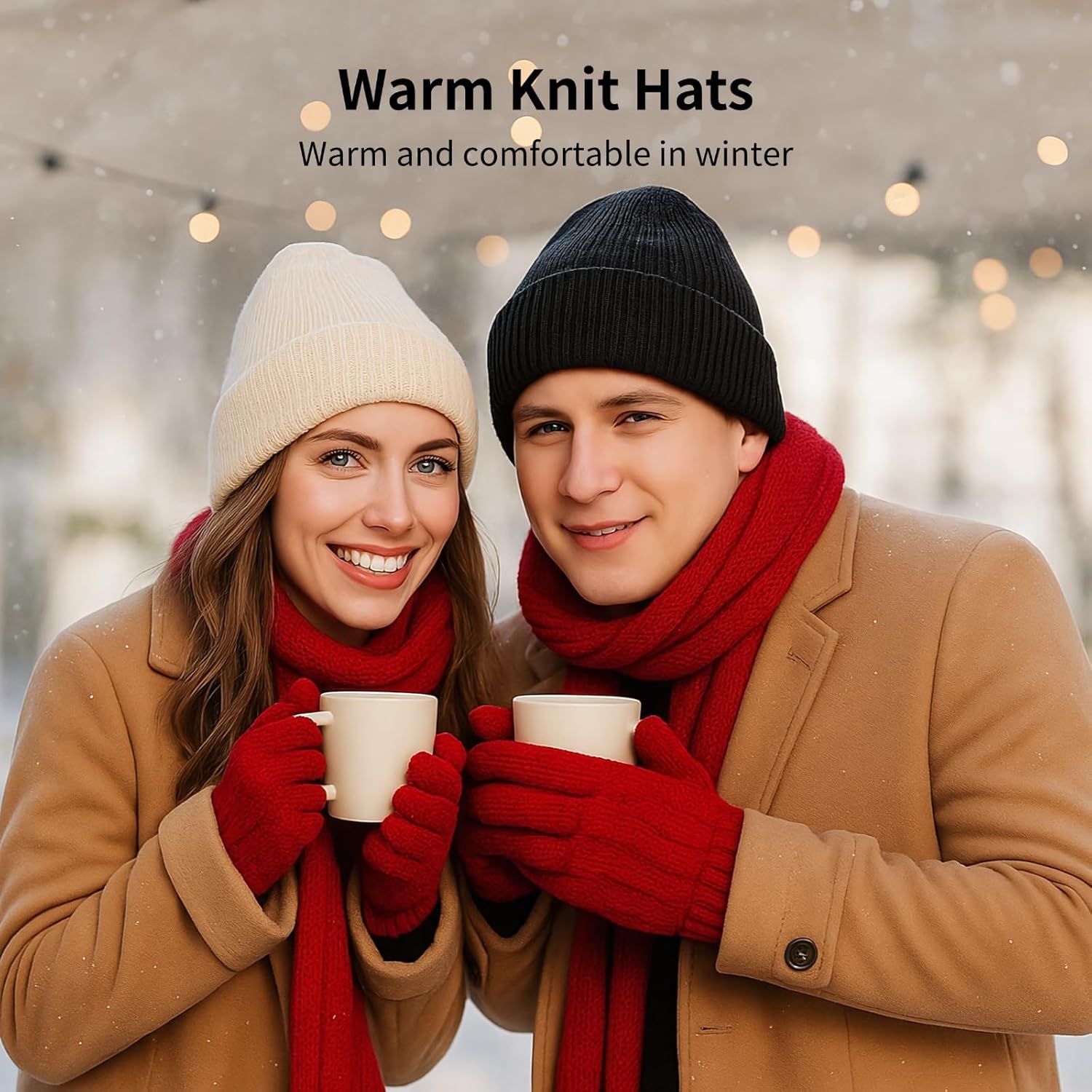 25 Pcs Warm Knit Hats, Solid Color Beanie, Winter Autumn Polyester Headwear, Comfortable Winter Beanie Cuffed Caps for Men Women, Indoor Outdoor Activities - Image 2