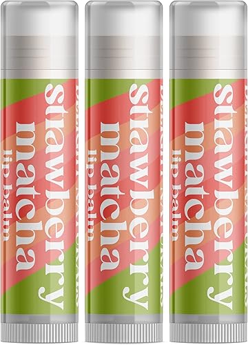 Delight Naturals Bálsamo labial Strawberry Matcha - Juego de tres