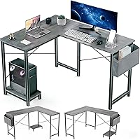 Vista 10 de Escritorio en forma de L, 50 pulgadas Mesa de esquina reversible para computadora, mesa de juegos con soporte para CPU y bolsa de almacenamiento
