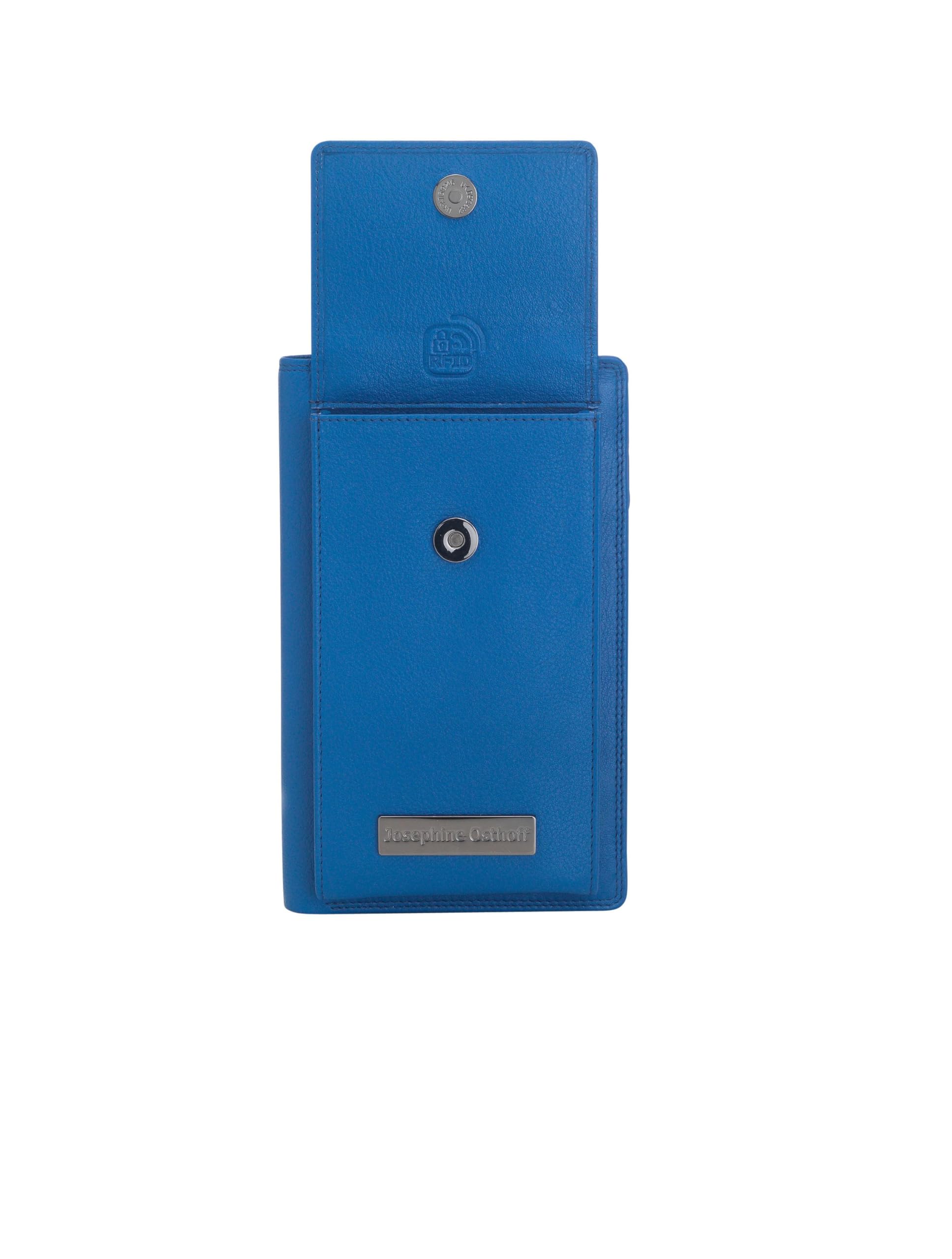 Torebka na telefon komórkowy z portfelem do zawieszenia damska duża prawdziwa skóra torba na ramię na telefon komórkowy smartfon torba z ochroną RFID zamek błyskawiczny Crossbody (102), Royal, 18 x 12 x 3,5 cm