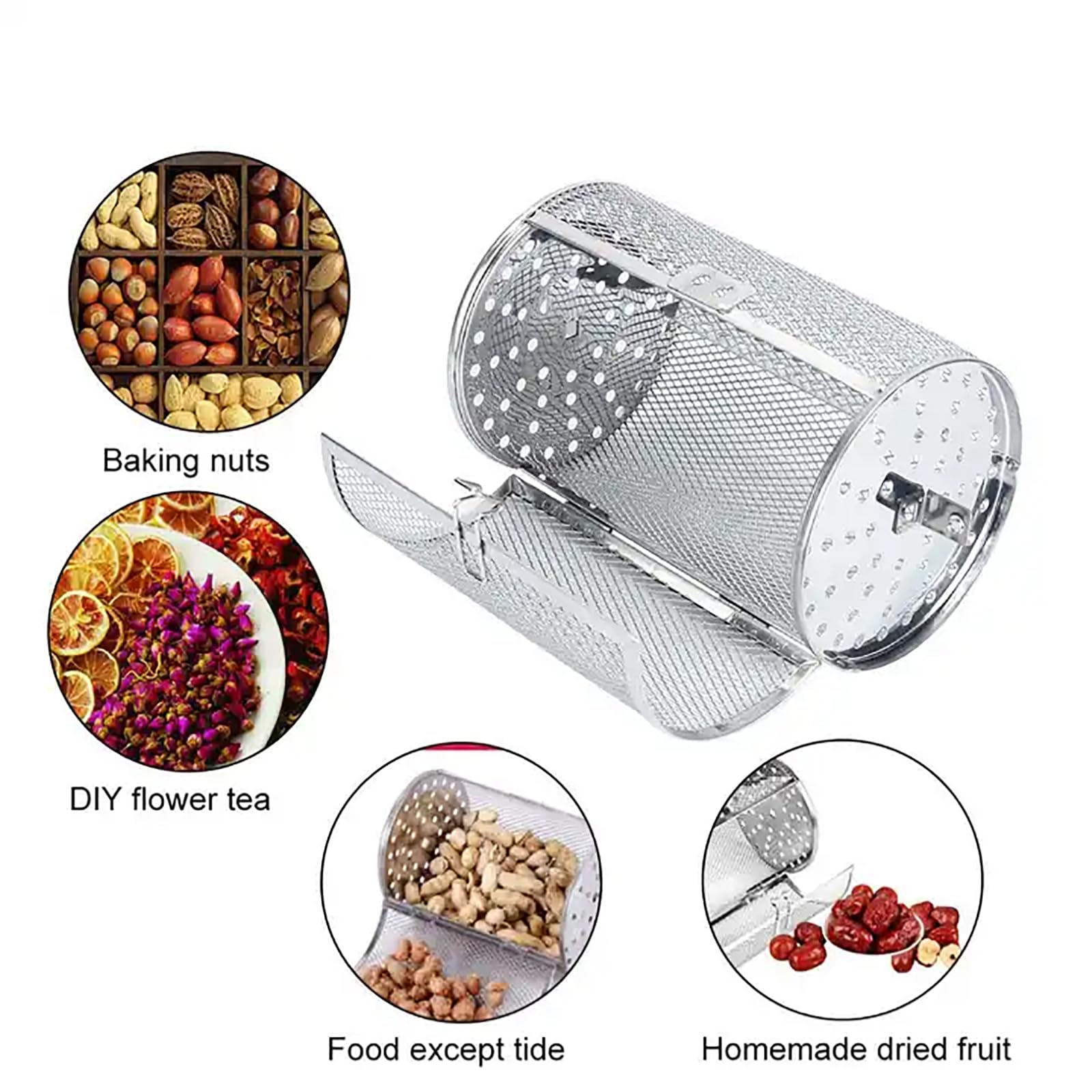 Tostatrice Elettrica Per Chicchi Di Caffè Da 800 G, Macchina Per Tostare Il Caffè In Acciaio Inossidabile Con Fori A Prova Di Perdite, Velocità Regolabile Da 1 A 33 Giri/Min E 6 Modalità Di Tostatura