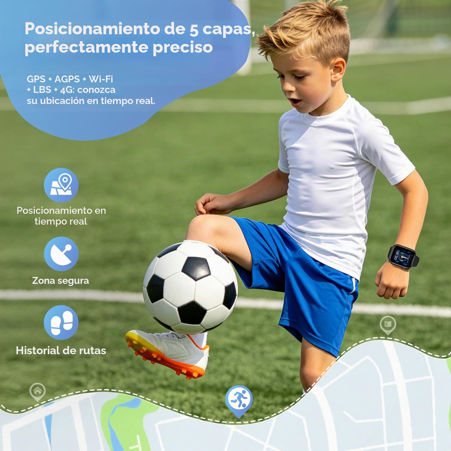 4G Reloj Inteligente Niña, Smartwatch Niña con GPS y Llamadas, Videollamadas, Chat de Voz, SOS, Modo Escuela, Doble Cámara, Linterna, Podómetro, Sueño, Despertador IP68 para Niñas Niños Negro