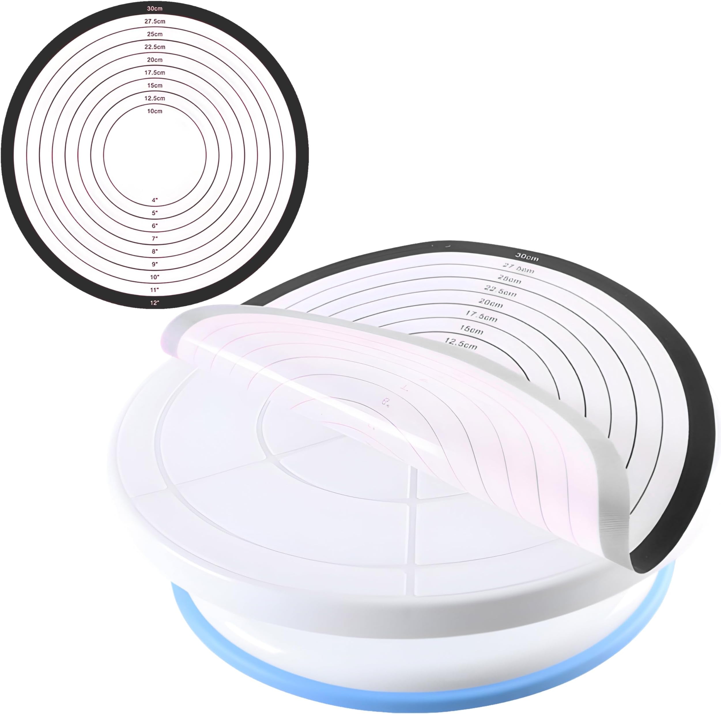 Silicone Pie Crust Rolling Mat Oven Liner with Measurement, Cake Baking Silicone Sheet,Pizza Baking Silicone Sheet, Silicone Dough Kneading Mat, Non-Stick Reusable Cake Pan Mat (DMFP585)