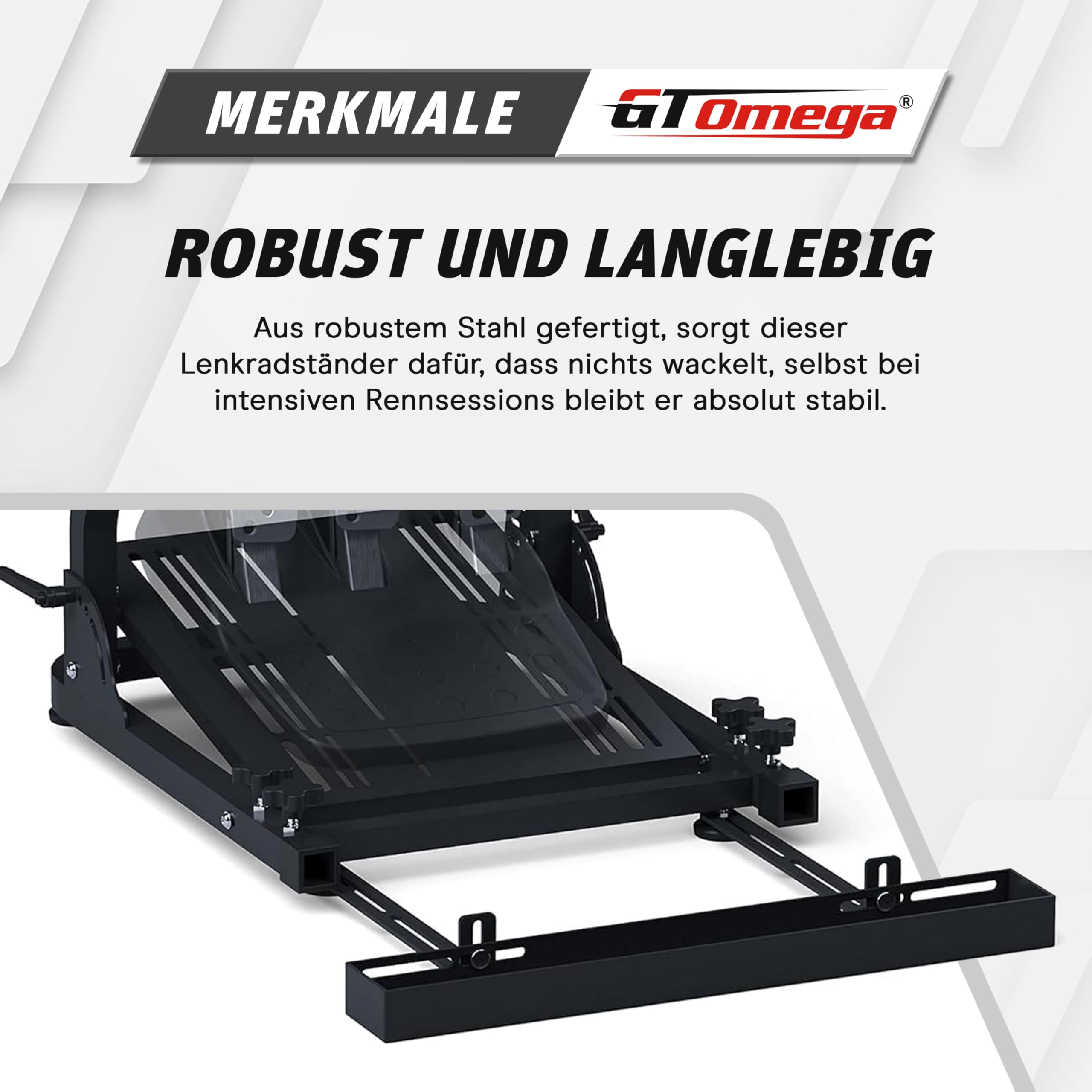 GT OMEGA Lenkradständer für Logitech G29 G923 G920 Thrustmaster T500 RS Force Feedback Gaming Lenkrad & TH8A Schalthebelhalterung V1 - Fanatec Clubsport PS4 Xbox PC - Neigungsverstellbares Gestell