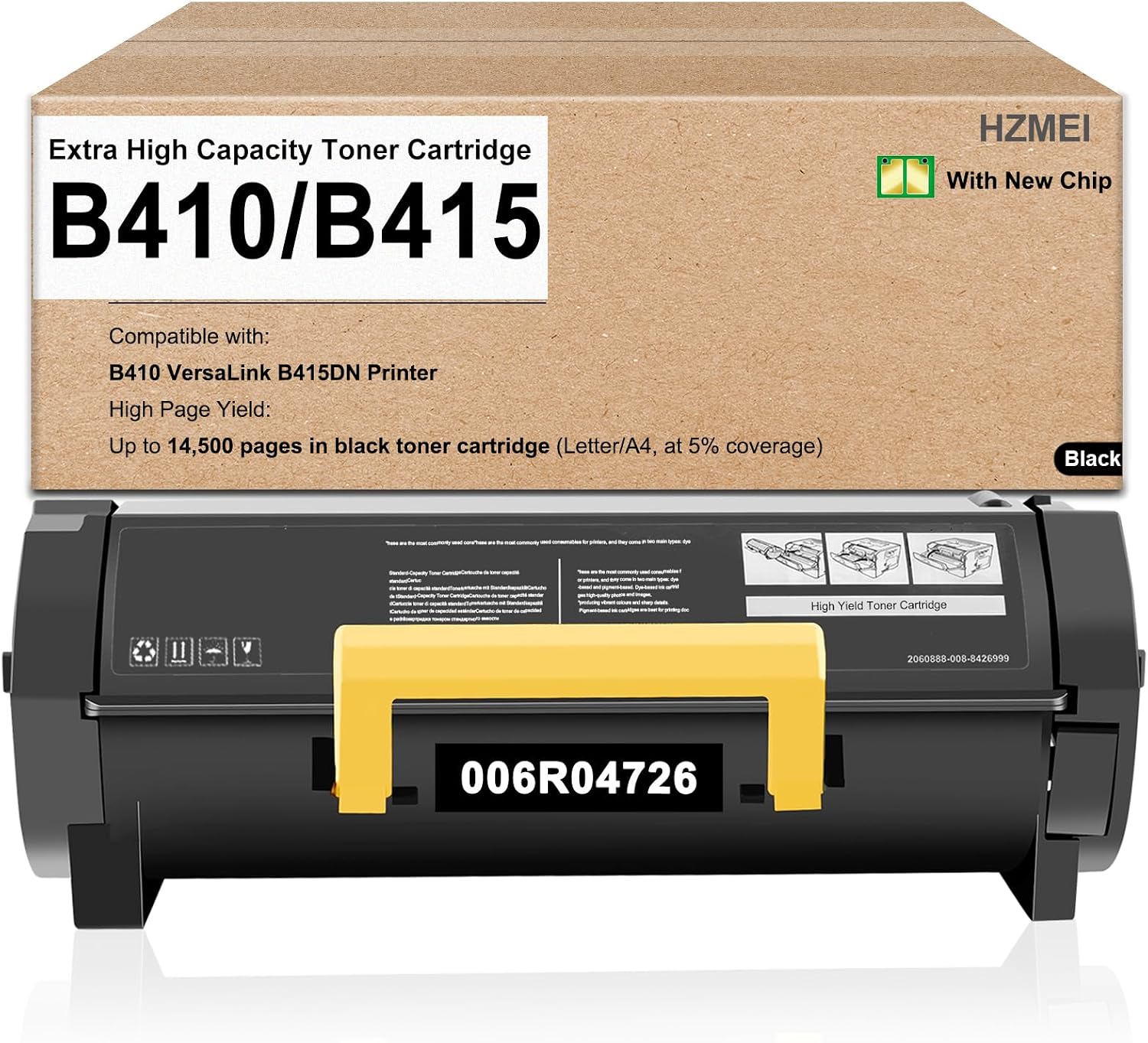 Extra High Capacity B410 B415 Black Toner Cartridge Replacement for Xerox B410 VersaLink B415DN Printers Compatible with 006R04726(14,500 Pages),with New Chip
