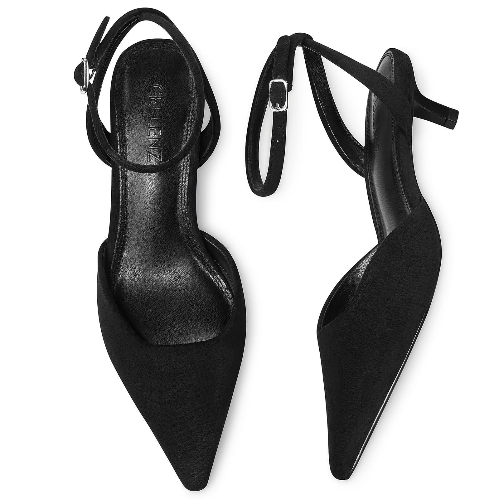 Women Low Kitten Heels: 2 Inch Comfortable Closed Toe Pumps