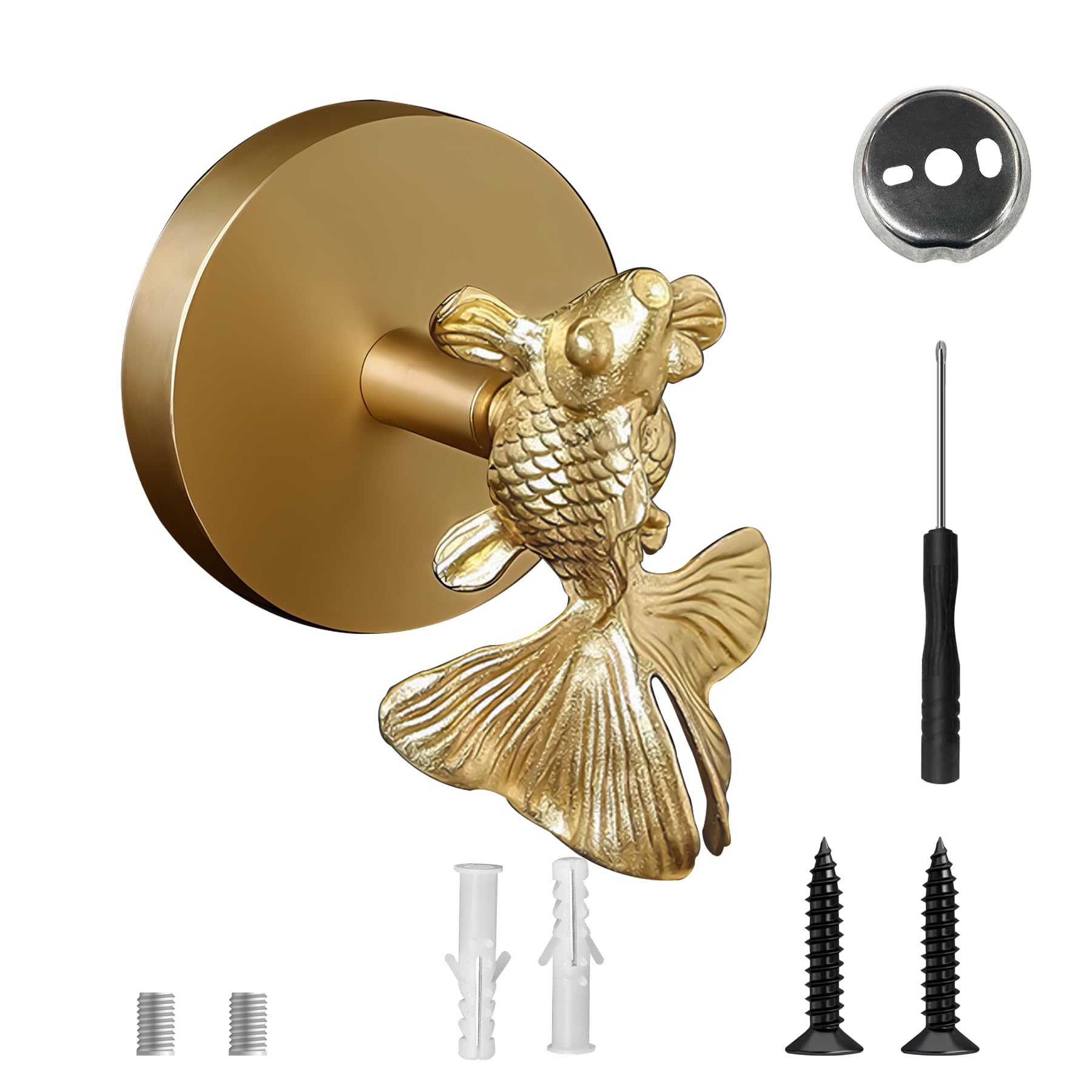 MEAKEO Fish Wall Hook, Solid Brass Heavy Duty Vintage Animal Hook. Used for Hanging Clothes, Hats, Towels, Bags, Organizing Decorative Wall Hooks : Home & Kitchen