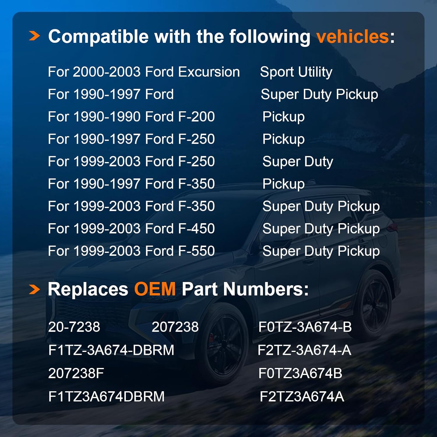 Power Steering Pump with Reservoir Fits for Ford F200, F250, F350 Super Duty, F450 Super Duty, F550 Super Duty 1990-2003, F Super Duty,Excursion Replaces 20-7238, F1TZ3A674DBRM, F2TZ3A674A