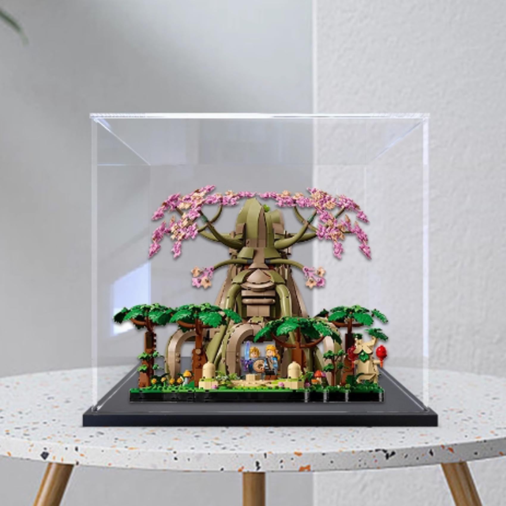 Acrylic Display case, for Lego 77092 Deku Tree Model ，Dustproof Transparent Collections Display Case. (Display Box only) (Black Base)