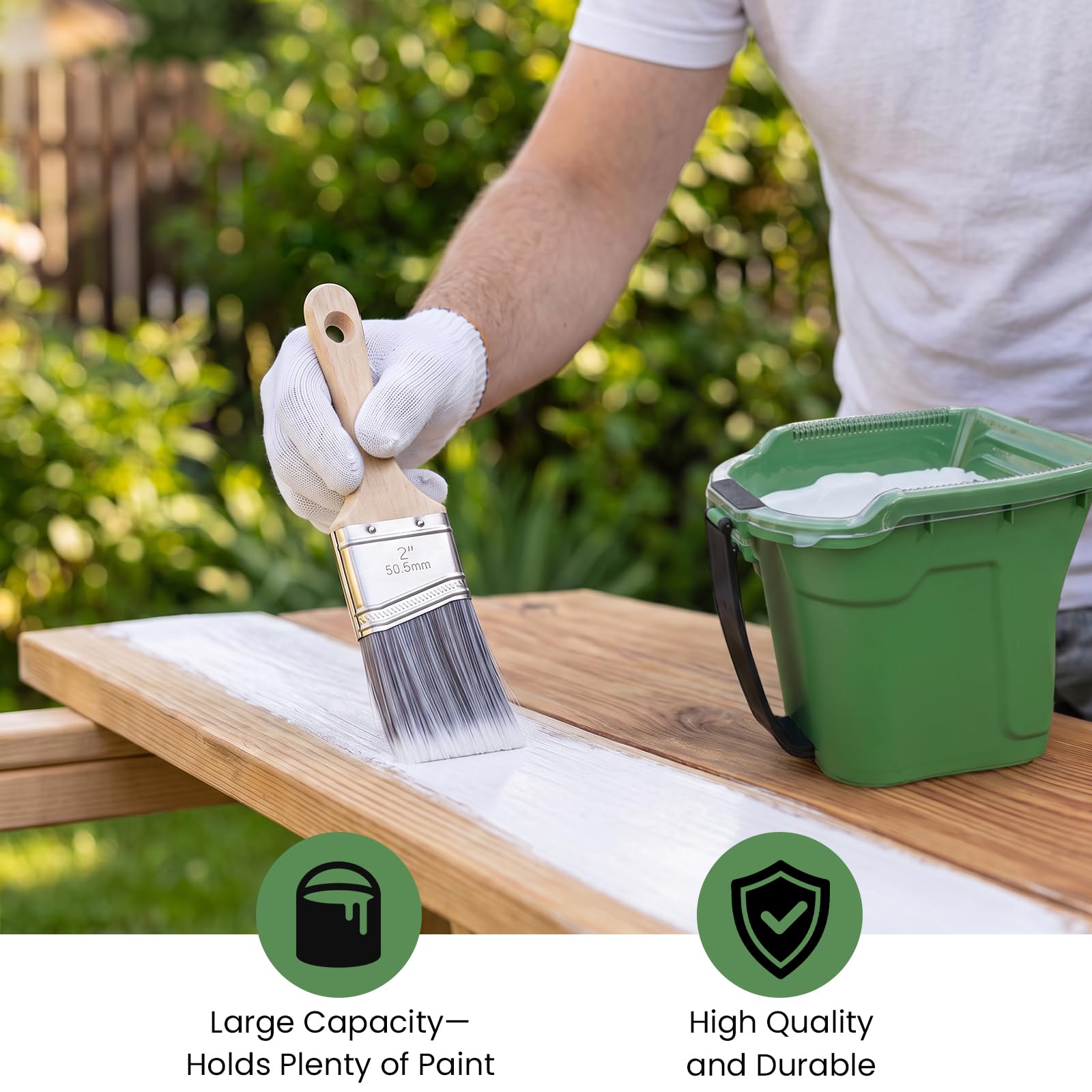Lot de 9 seaux de peinture à main avec pinceau de 5,1 cm pour