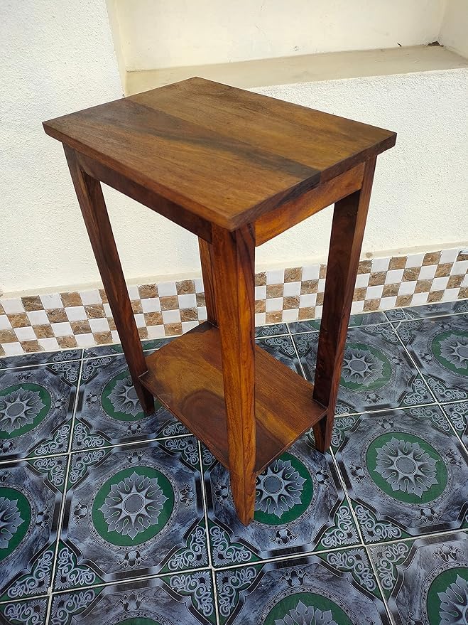 Streema art Solid sheesham Wood Long Table Bar Tall Stool Patio Outdoor Garden Chair Seat Home Stool Brown (Brown)-picture-31