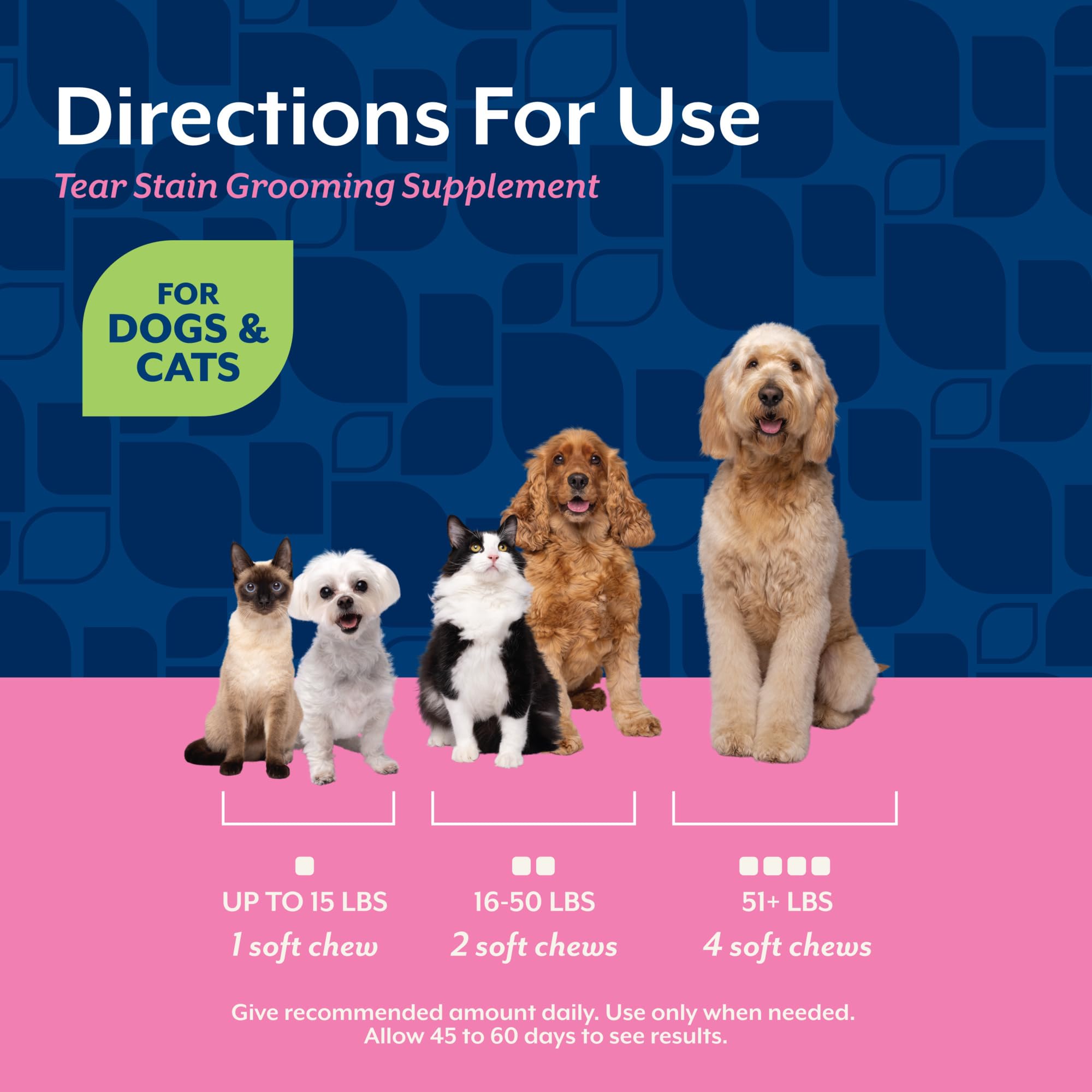 NaturVet Tear Stain Plus Lutéine - Élimine les taches disgracieuses de larmes - Amélioré avec de l'extrait de canneberge, de la racine de guimauve et de la racine de raisin d'Oregon - Pour chiens et chats - 70 mou à mâcher souples