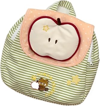 Whimsy Twee Apple Backpack Cute Core Kawaii Funky Fruit Purse Y2k Shoujo Girl Harajuku Whimsical Accessories green Apple
