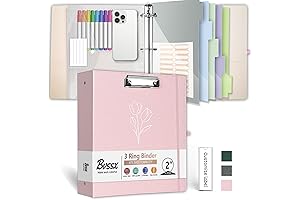 Prysm 3 Ring Binder, 2 Inch Pink Linen Binder Organizer