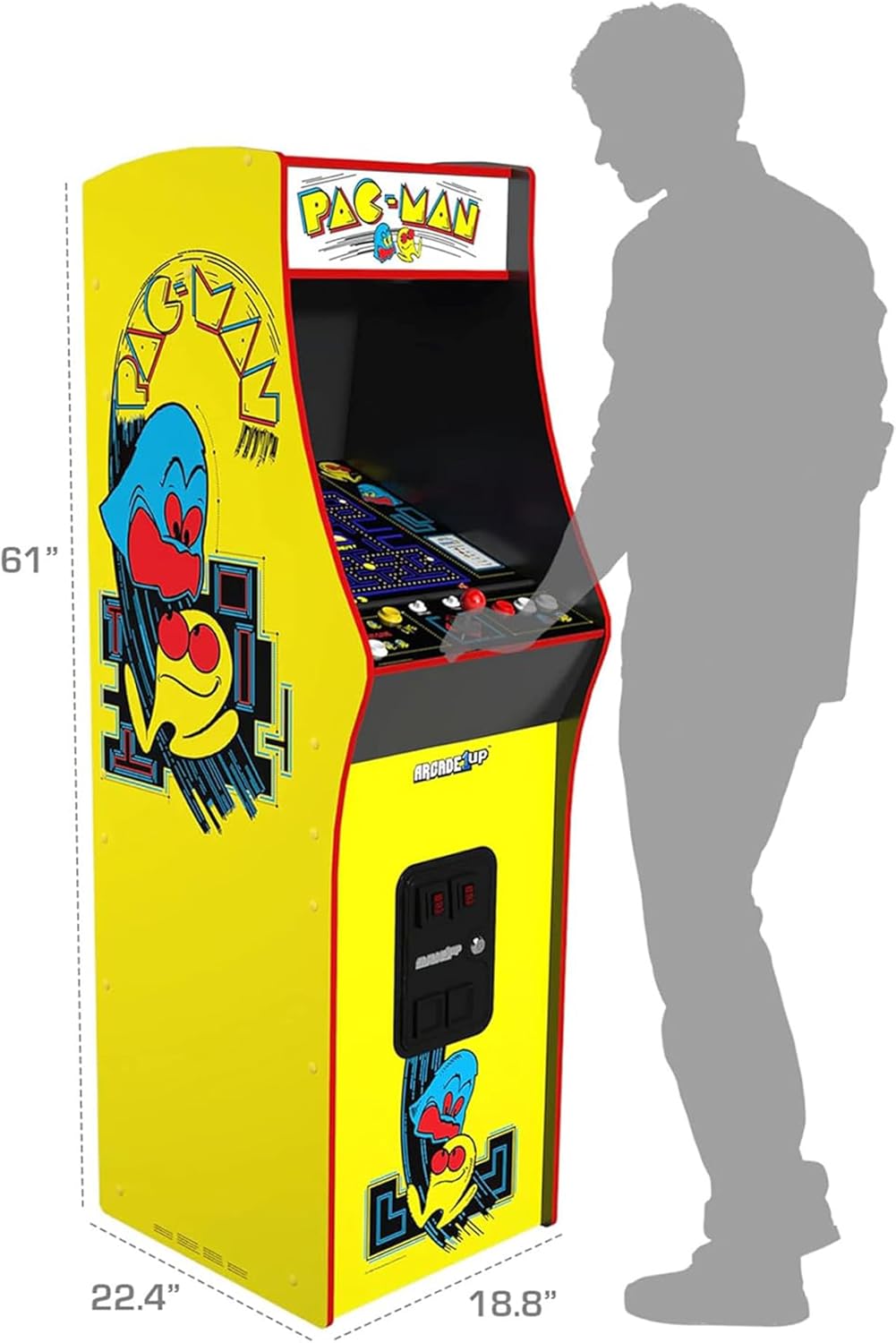 Arcade1Up PAC-Man Deluxe Arcade Machine for Home - 5 Feet Tall - 14 Classic Games