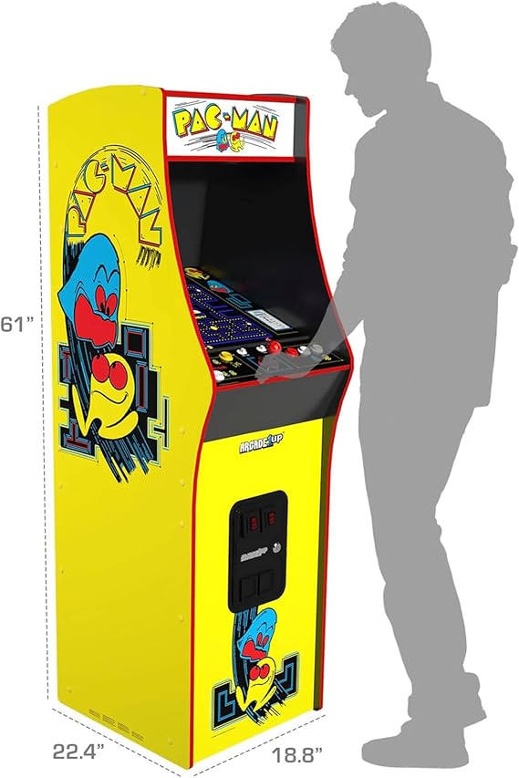 Arcade1Up Pacman Deluxe Arcade Machine for Home - 5 Feet Tall - 14 Classic Game