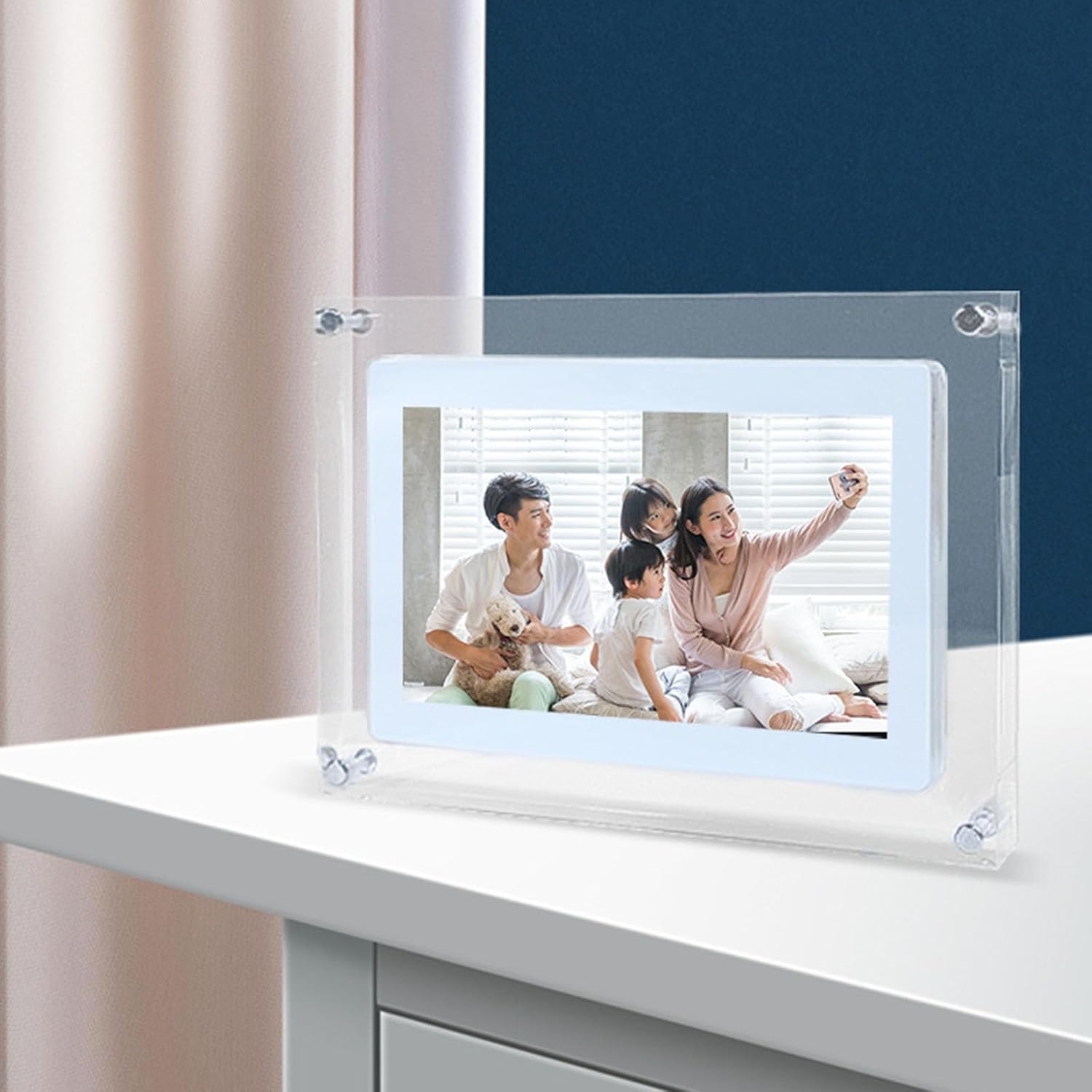Screen Digital Photo Frame with Clear Acrylic Design, 5 inches