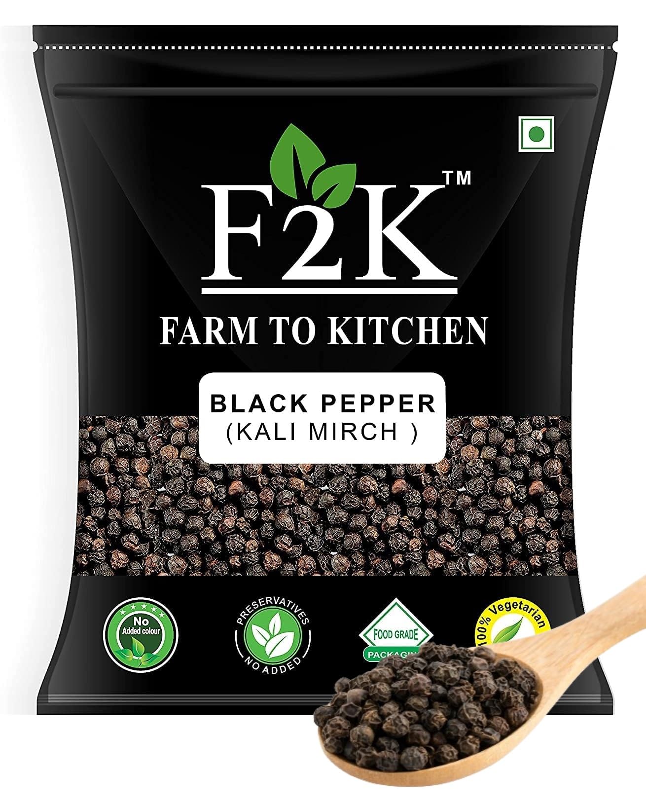 F2K Farm to Kitchen Black Pepper Whole -Kali Mirch For Fresh Grind And Maximum Flavor, Bold And Spicy Kick For Curries, Steaks & More,250 Grams (B0CX261LG6) Amazon Price History, Amazon Price Tracker