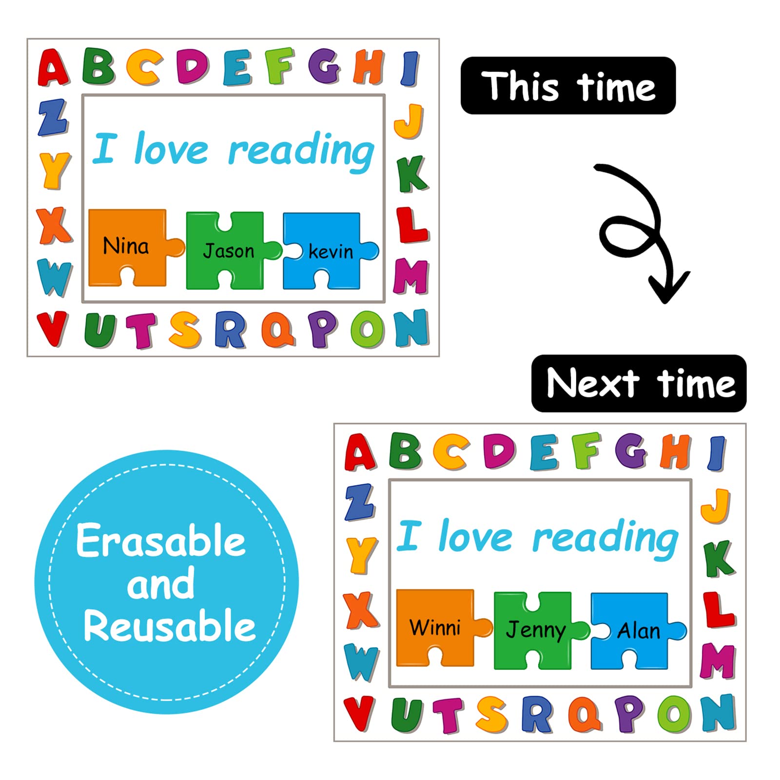 64 Pieces Puzzle Pieces Cutouts Colorful Puzzle Pieces Accents for Classroom Decor Craft Bulletin Board School Playroom Baby Nursery Kids Bedroom Art Studio - Image 4