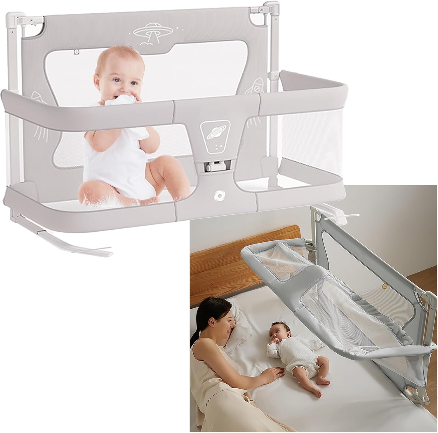 3 In 1 Bedside Crib, Next To Me Crib, Bedside Bassinet,Baby Bassinet Bedside Sleeper, Baby Bed Sleeper Baby Bed Crib Bassinet Sleeper, Easy Folding, Save Space, Portable Baby Crib 47*19.7 In ( Color :