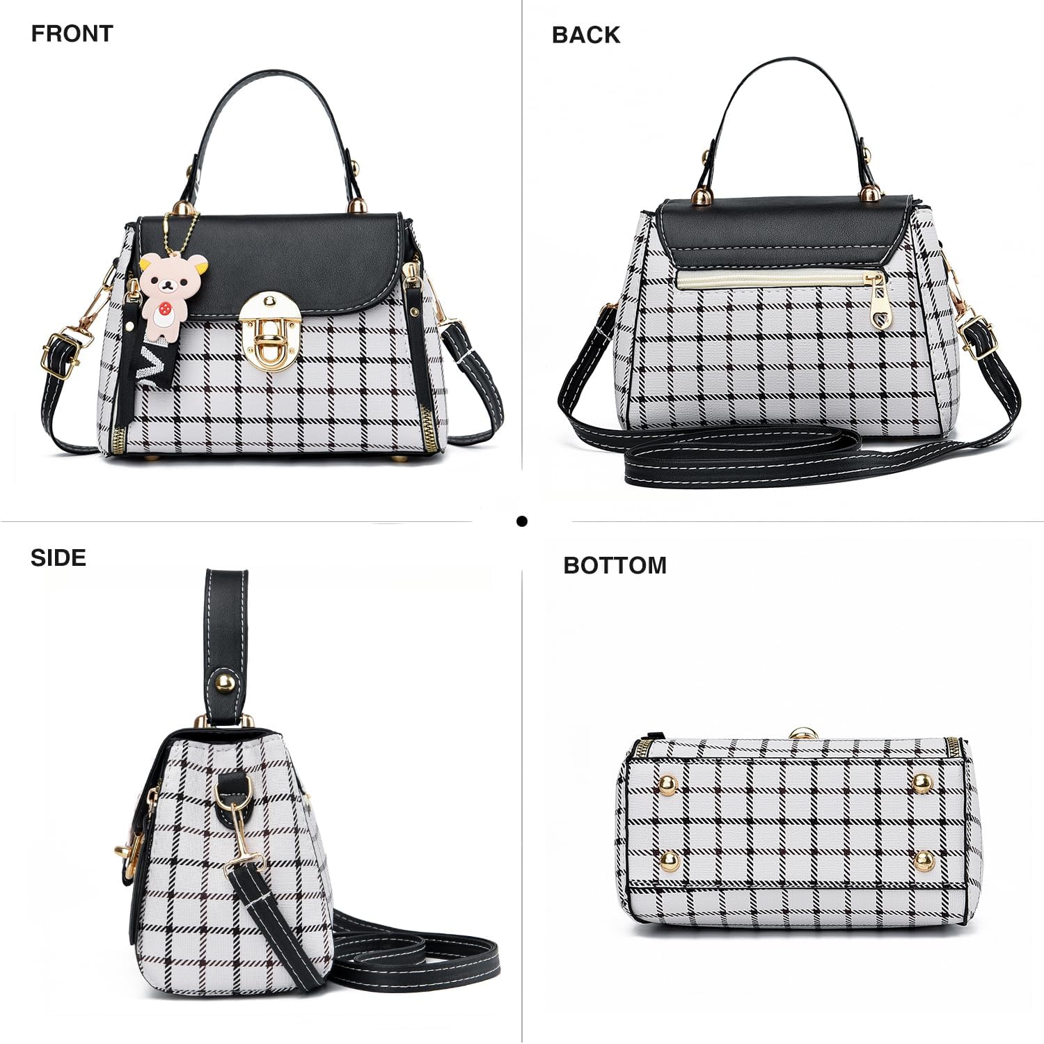 Xiaoyu Small Purses and Handbags for Women Fashion Teenage Girls Crossbody Bag Lightweight Shoulder Bag Plaid Pattern Satchel - Image 6