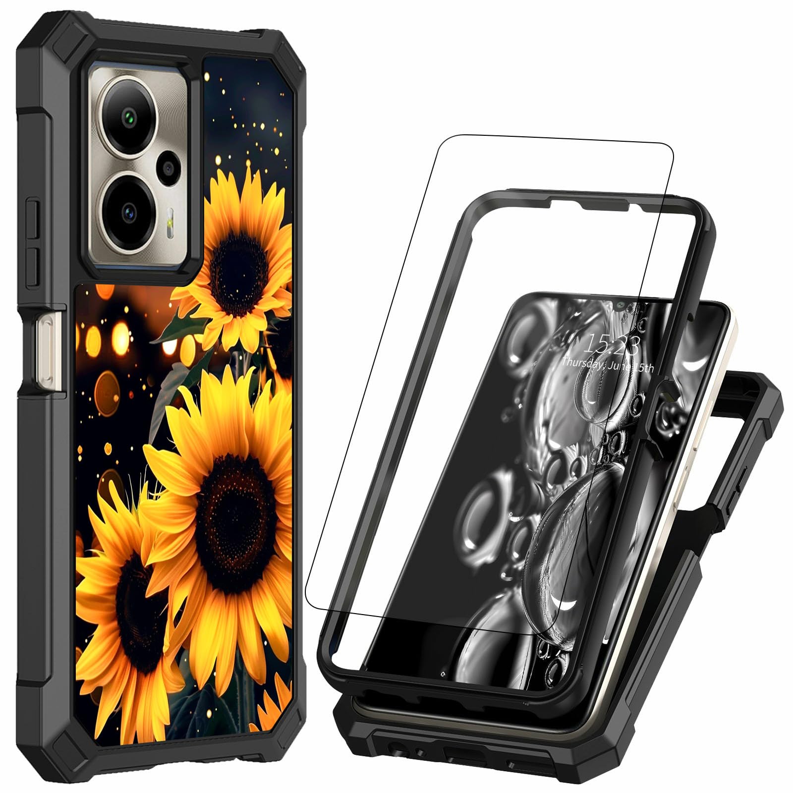 ACWDMKH for Cricket Outlast 5G 2024 Phone Case,for AT&T Motivate Pro 5G Case with Screen Protector Dual Layer Protection Shockproof Corner Bumper