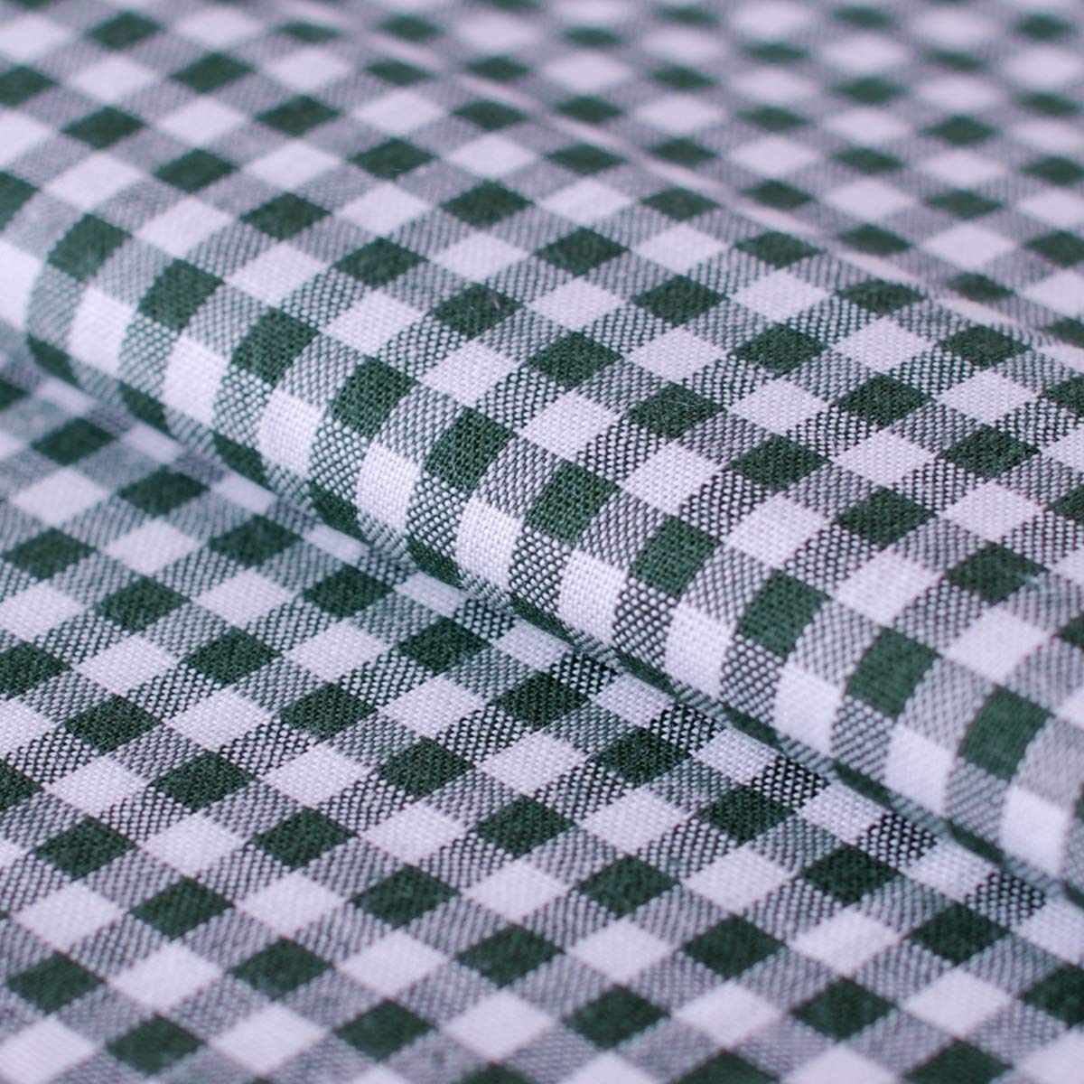 Stoff Karo Dunkelgrün 5x5 Mm - Baumwolle Meterware 145 Cm Breit, 120 G/m², Für Nähen & Deko