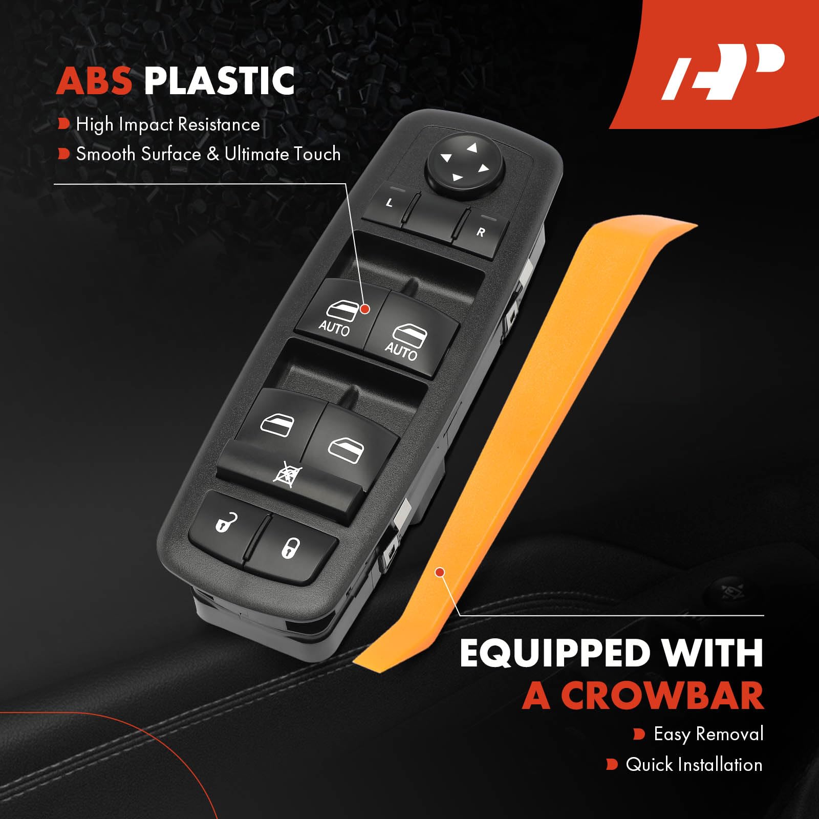 A-Premium Fensterheberschalter Master mit 2 automatischen, kompatibel mit Chrysler Town Country Dodge Grand Caravan 2008-2011 Journey 2009-2010 Nitro 2007-2012 Jeep Liberty 2008-2012