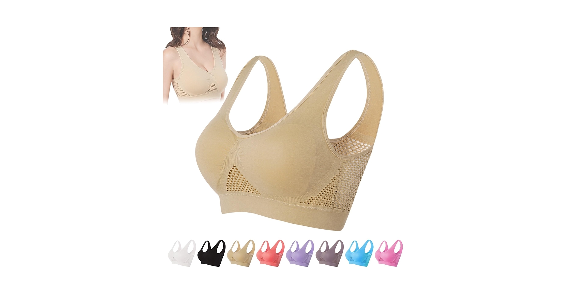 GFTHKL Sparkhomez Wireless Comfort Liftup Bra, Anti Sagging