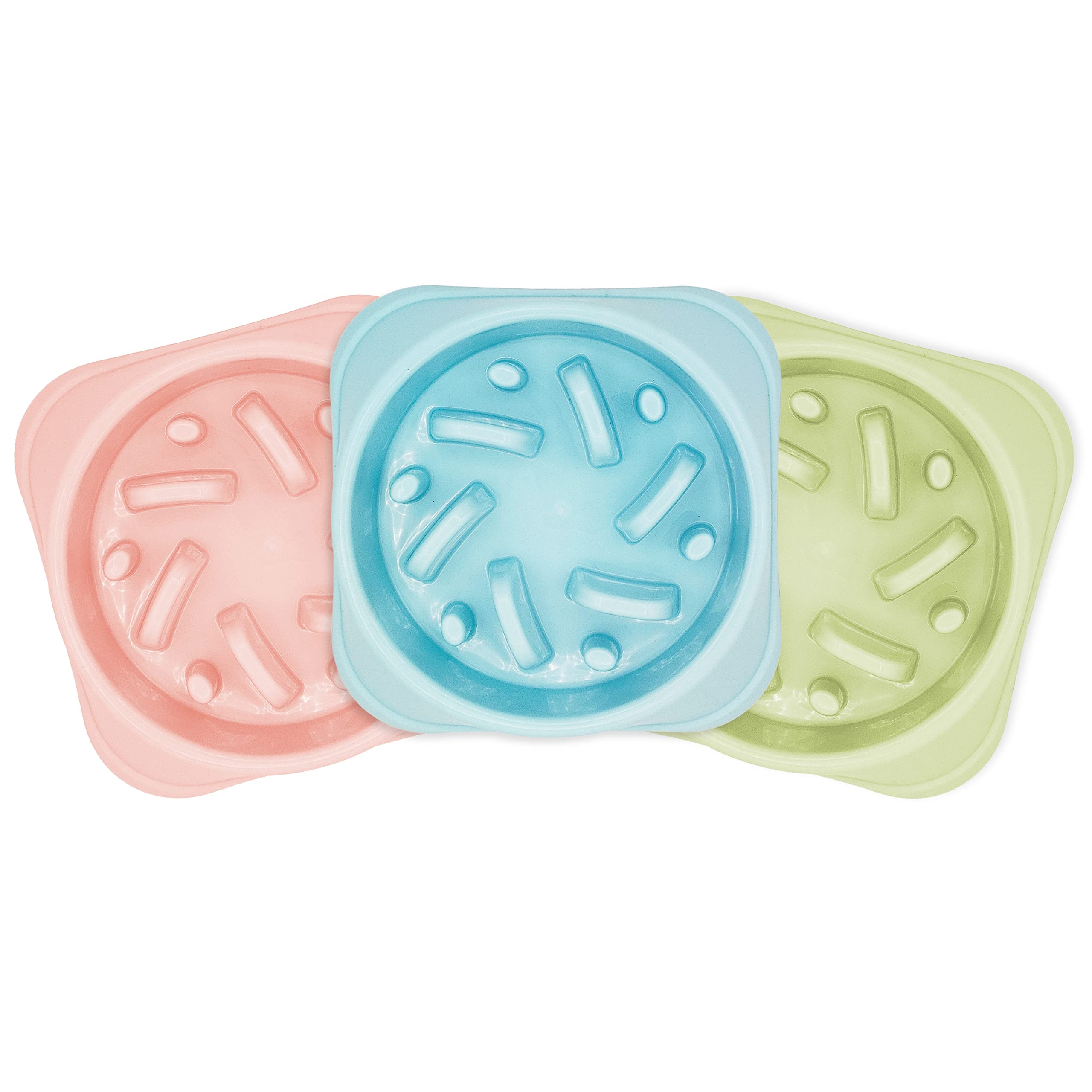 MISTER ZOO - Comedero Lento para Perros de Plástico Duradero y con Espacio para Gomas Antideslizantes, Cuenco Antivoracidad para Perros, Color Sorpresa Aleatorio, 1 Unidad