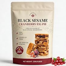 Black Sesame Cranberry Fig Pie, Fig and Walnut Two In One, No Additives Made With Fig, Cranberry & Walnut Only, Preservative-Free, Nutritious Fruit & Nut Treat, 250g/8.8oz 1PCS