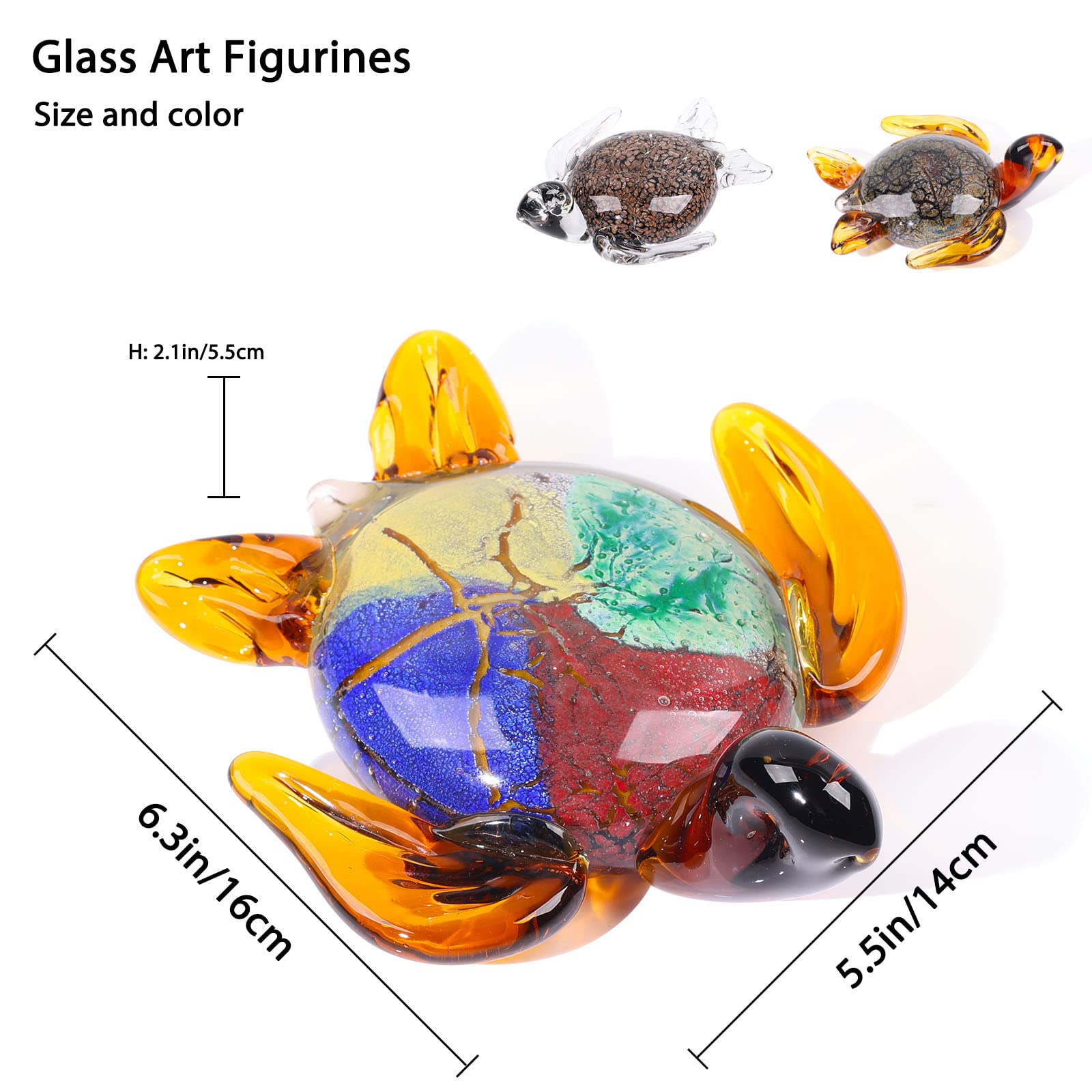 Amazon.co.jp: LCCCK ウミガメ装飾 手吹きガラス カメの置物