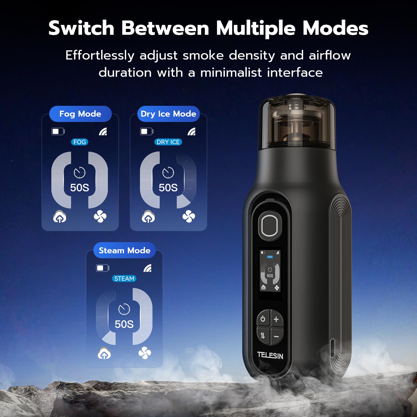 TELESIN C40 Portable Smoke Machine with Remote Control, 40W Handheld Fog Machine, Mini Smoke Machine for Photography Weddings - Image 2