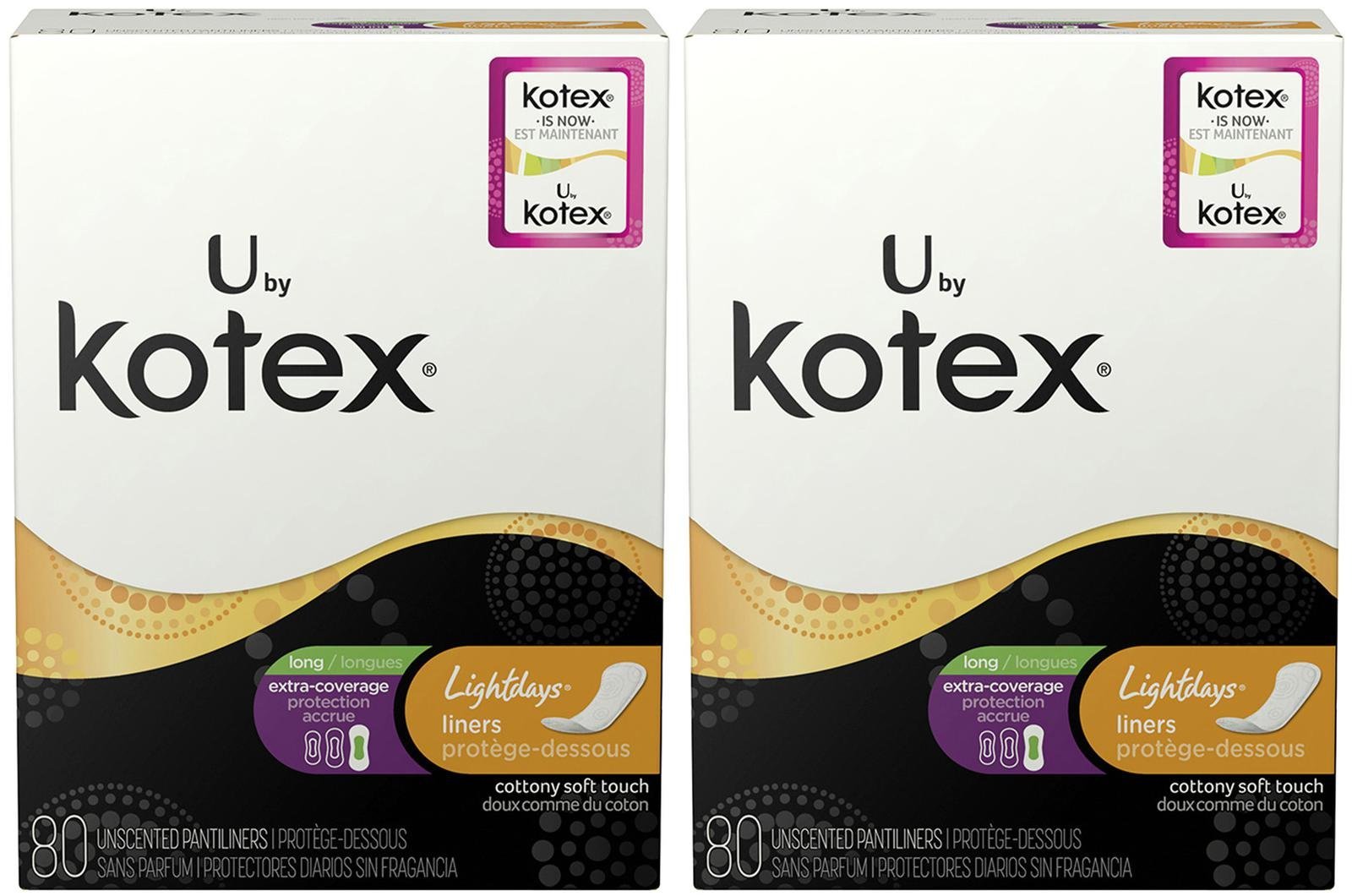 Kotex Lightdays Extra Coverage Pantiliners 80