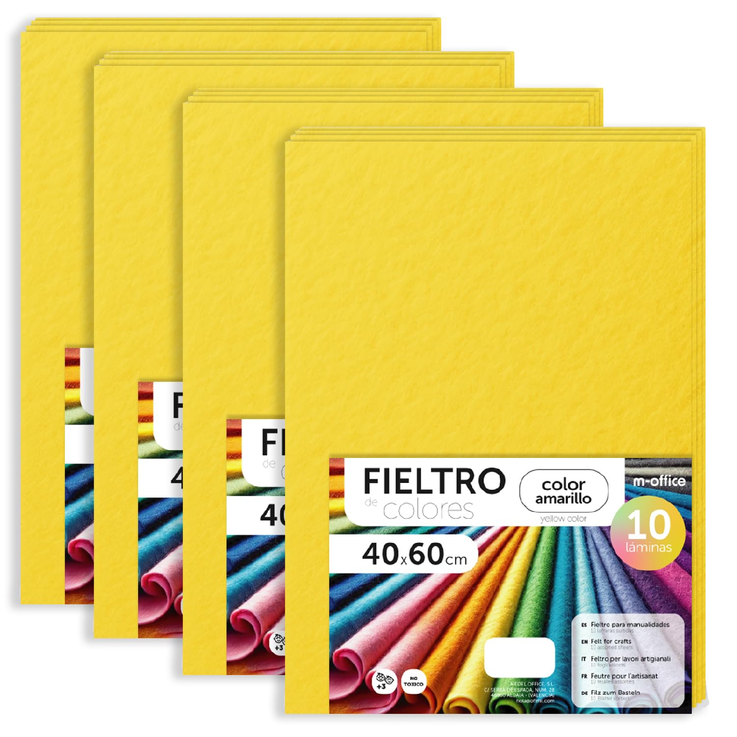 Fieltro para Manualidades, Fieltro de Colores, Suave y Flexible, Material para Costura, Telas Patchwork, Ideal para proyectos DIY, artesanía o decoración, 20x30cm - m-office (rojo, 10 uds) — view 64