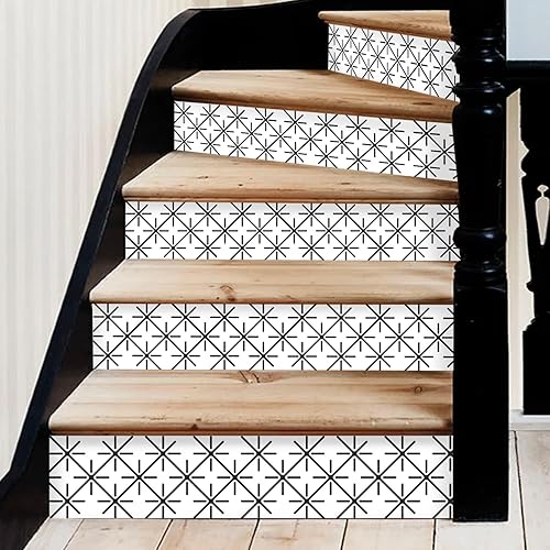 funlife 10 calcomanías de vinilo autoadhesivas para escaleras para pelar y pegar, decoración de murales para escaleras, 39.37 x 7.09 pulgadas, gris