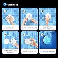 Vista 6 de Geekman Luces LED subacuáticas recargables con control remoto, IP68 impermeables 16 colores luces ambientales de piscina, alimentación USB-C