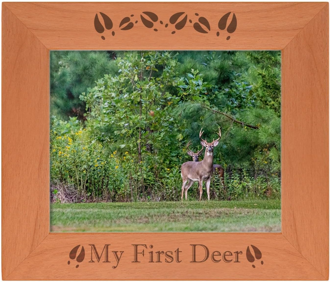 ThisWear Sentimental Photo Frame My First Deer Wood Engraved 8x10 Landscape Picture Frame