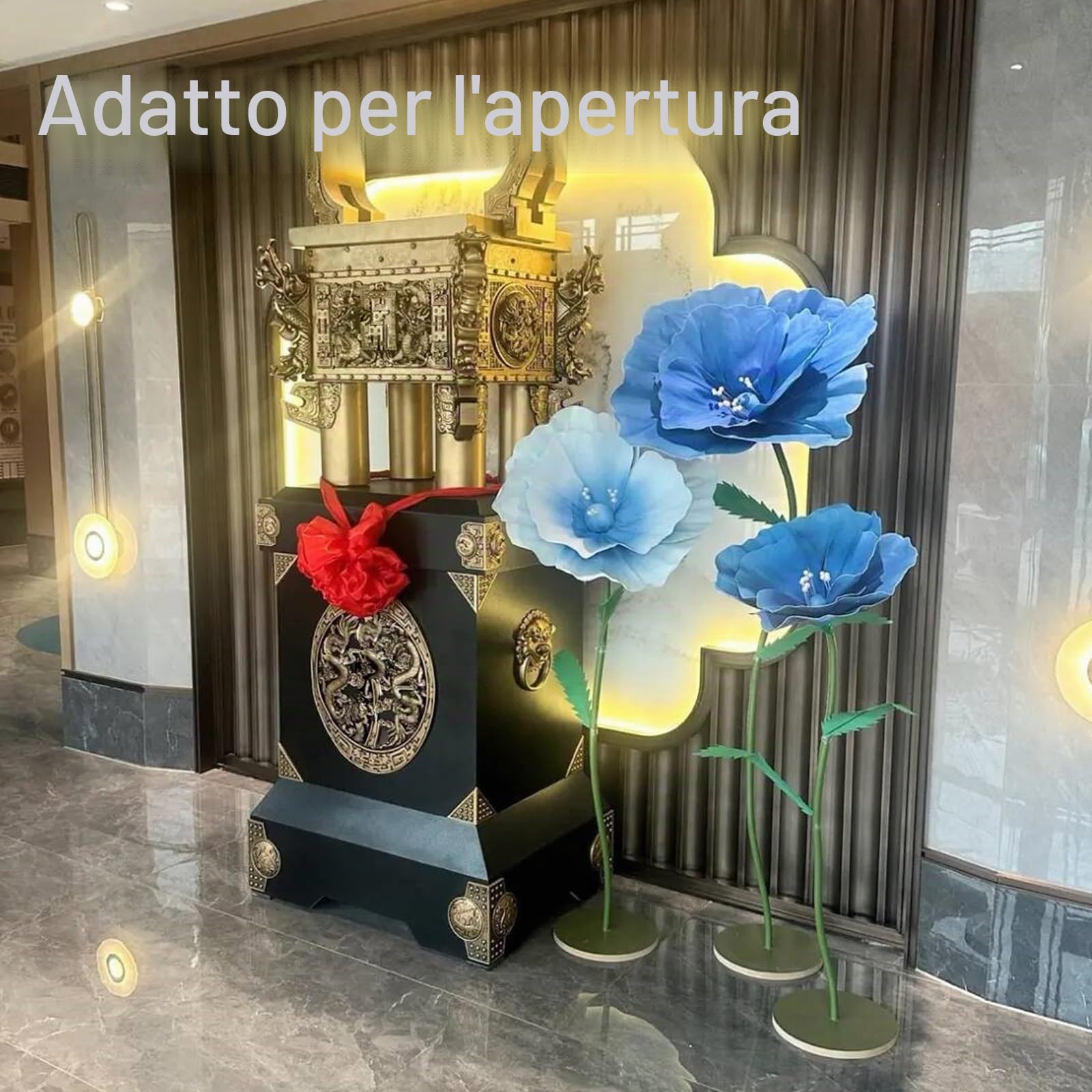 Decorazioni Floreali Giganti,Fiori Decorativi Serigrafati con Base per Feste di Compleanno Giardini Uffici Case Matrimoni Lauree Feste Vetrine di Negozi(Pinks)